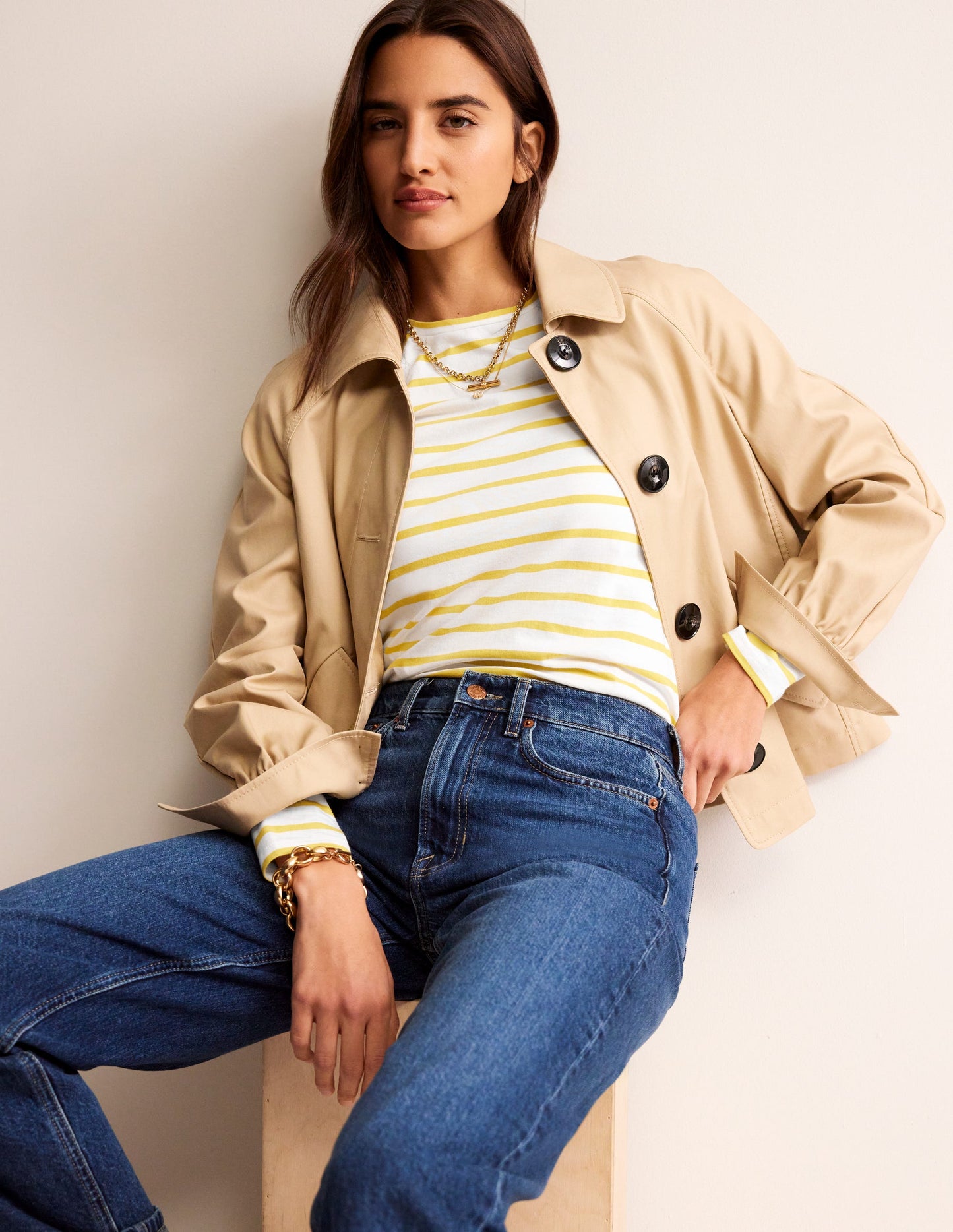 Arabella Gestreiftes T-Shirt-Maracuja