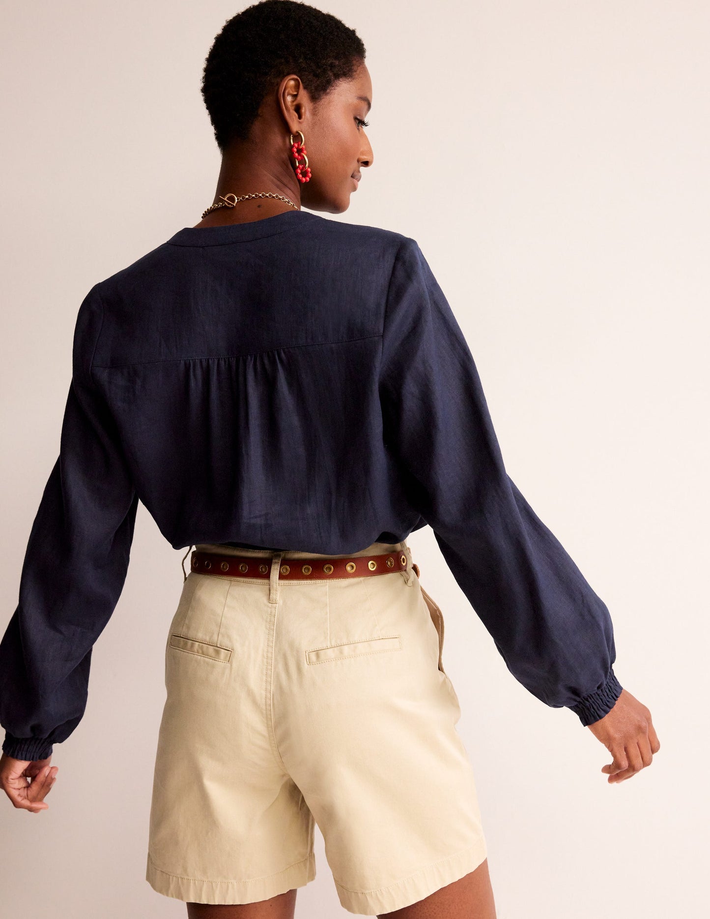 Top Alice en lin-Bleu marine