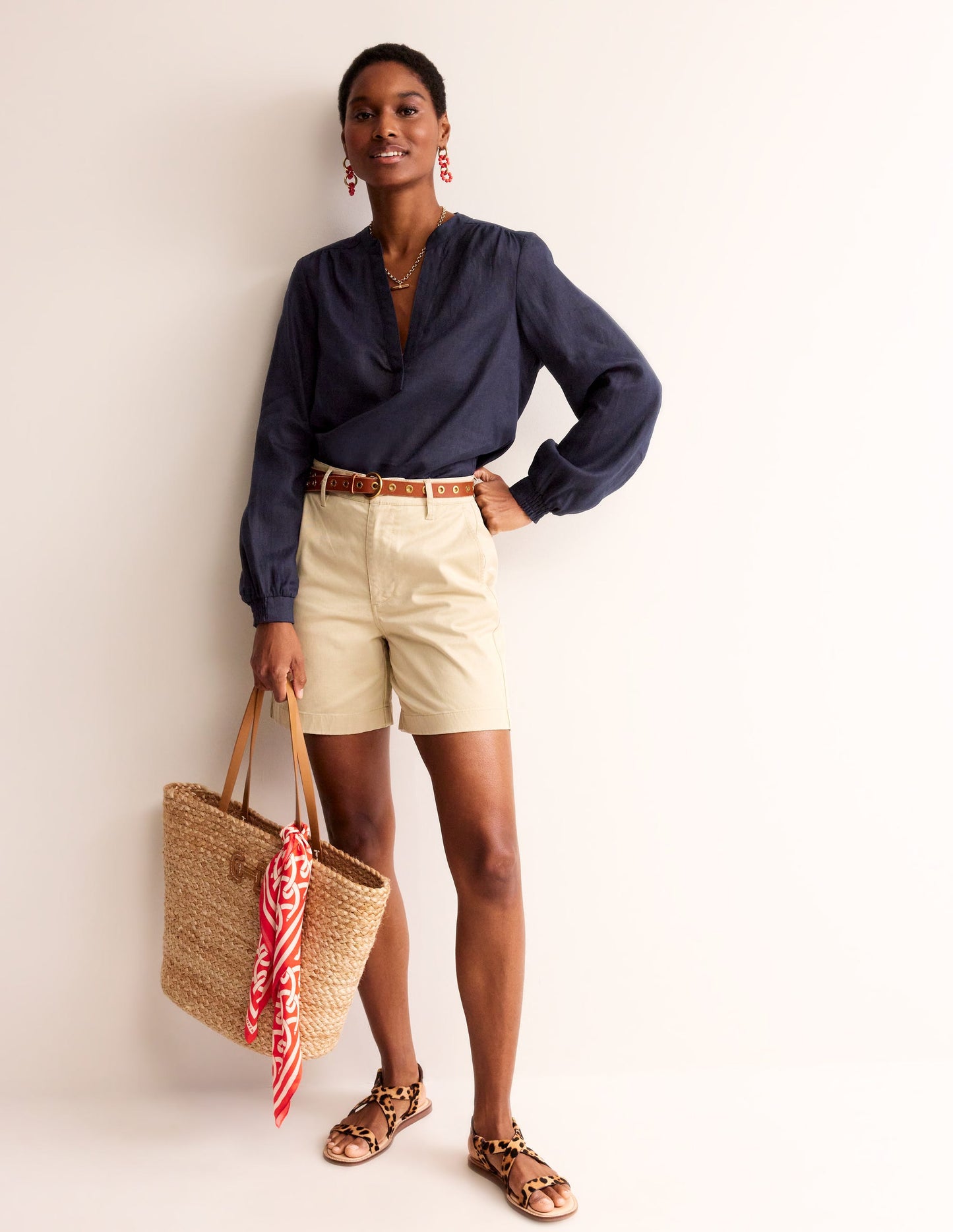 Top Alice en lin-Bleu marine
