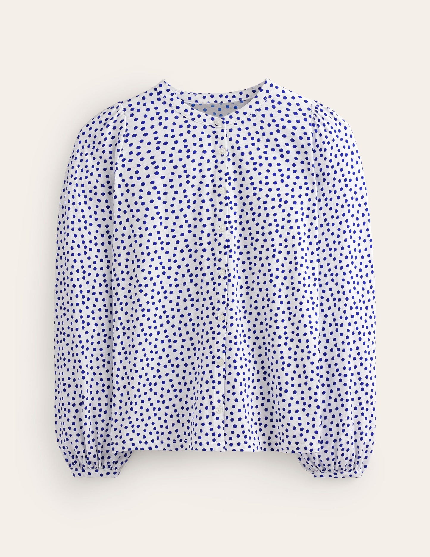Chemise Marina en jersey-Naturweiß, Abstrakter Punkt