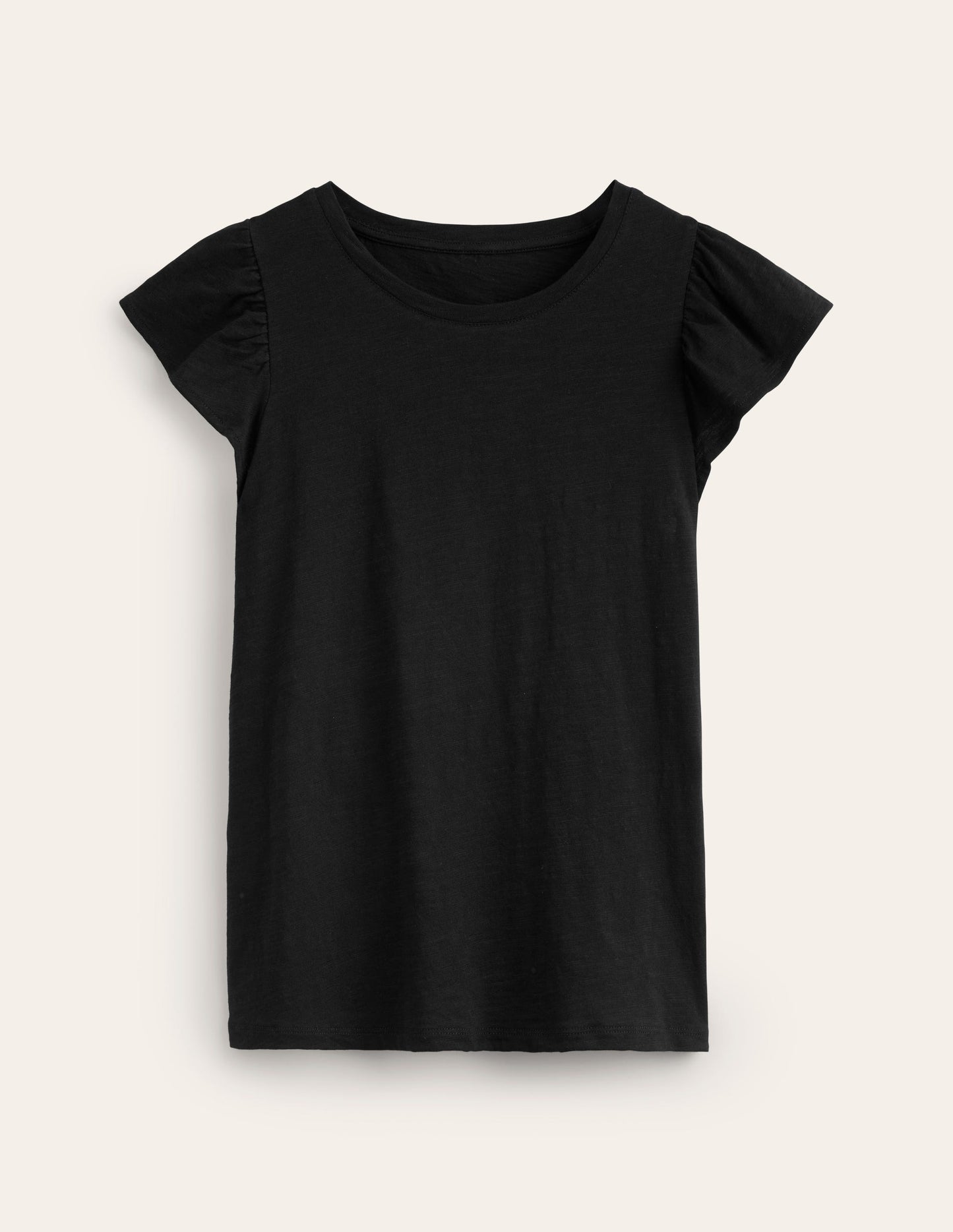 Cotton Flutter Top-Black
