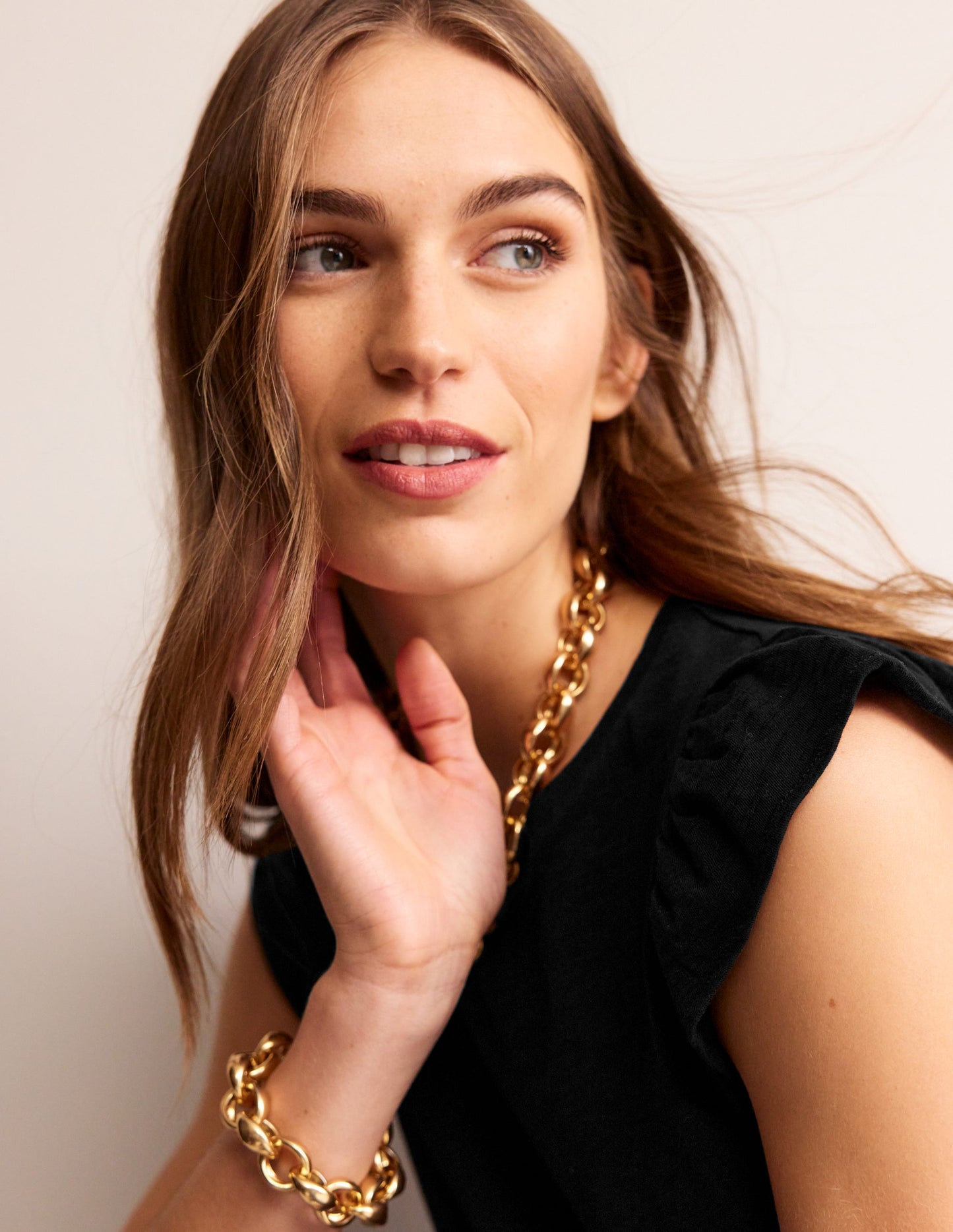 Cotton Flutter Top-Black