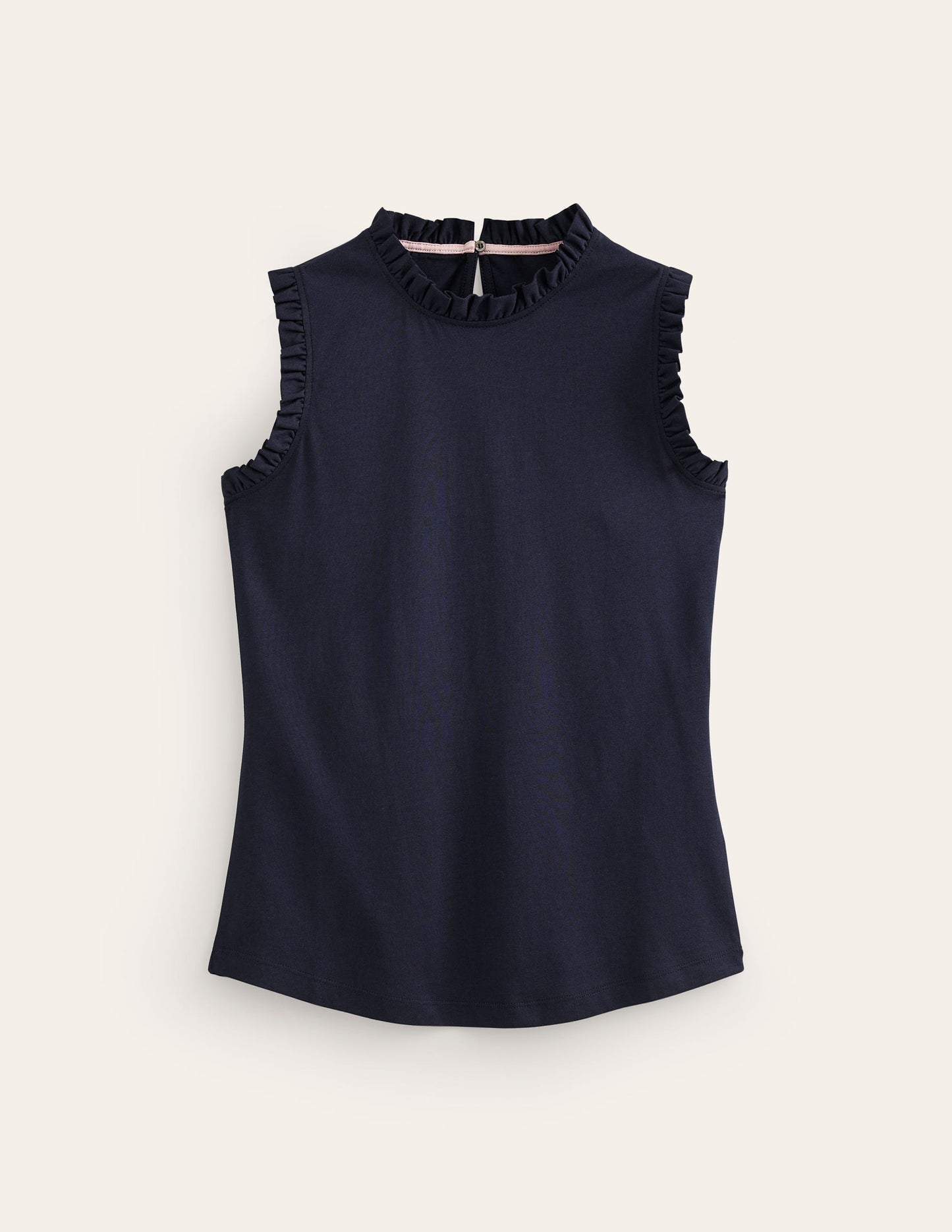 Débardeur volanté ultra-doux-Bleu Marine, Petits Pois