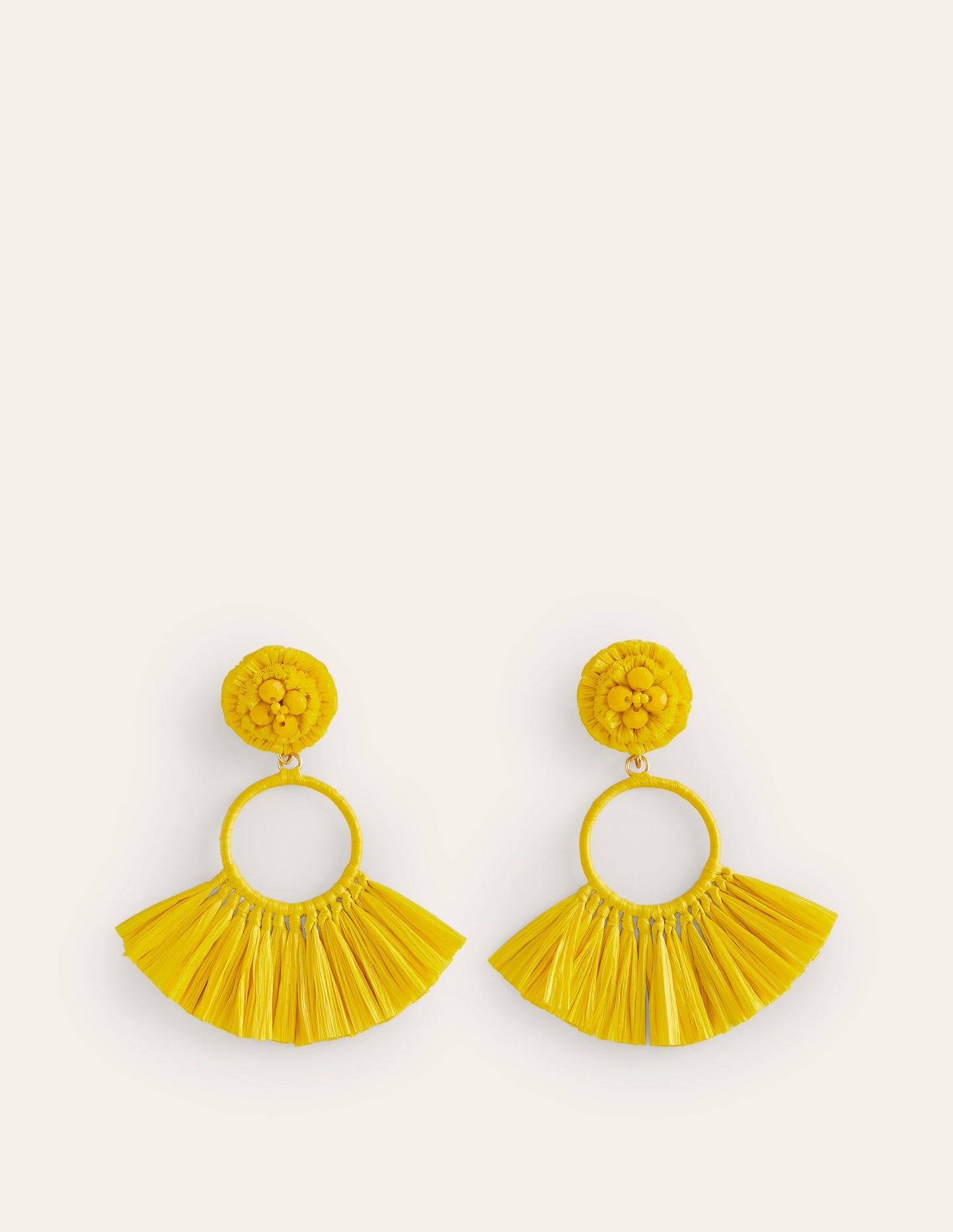 Boucles d'oreilles à pampilles-Jaune soleil chaud