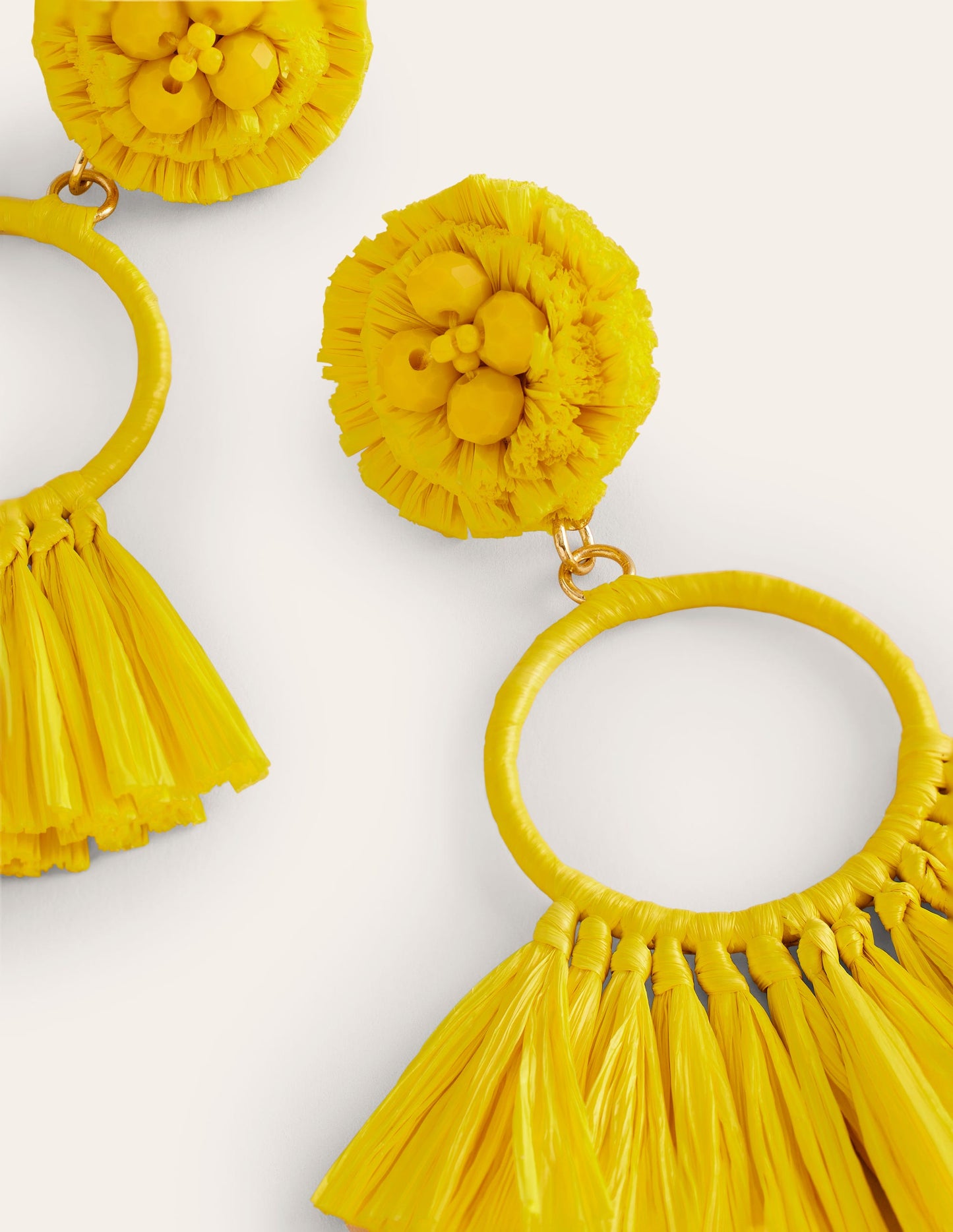 Boucles d'oreilles à pampilles-Jaune soleil chaud