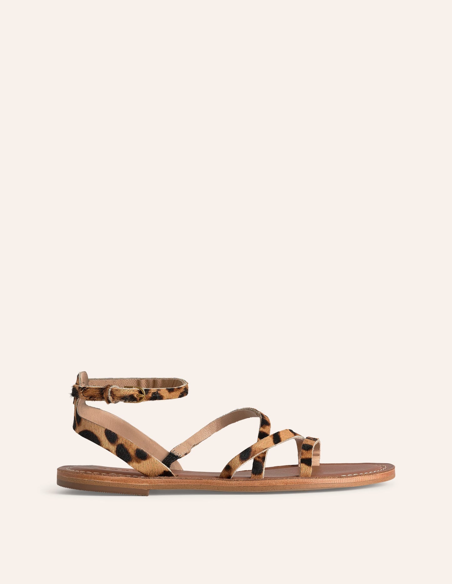 Sandales plates pour tous les jours-Klassisches Leopardenmuster Ponyhaar