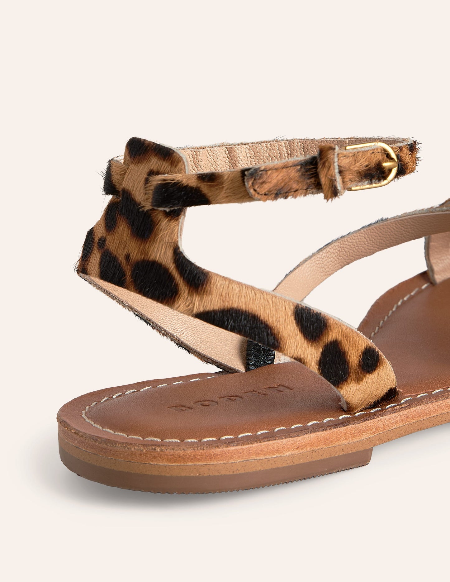 Sandales plates pour tous les jours-Klassisches Leopardenmuster Ponyhaar