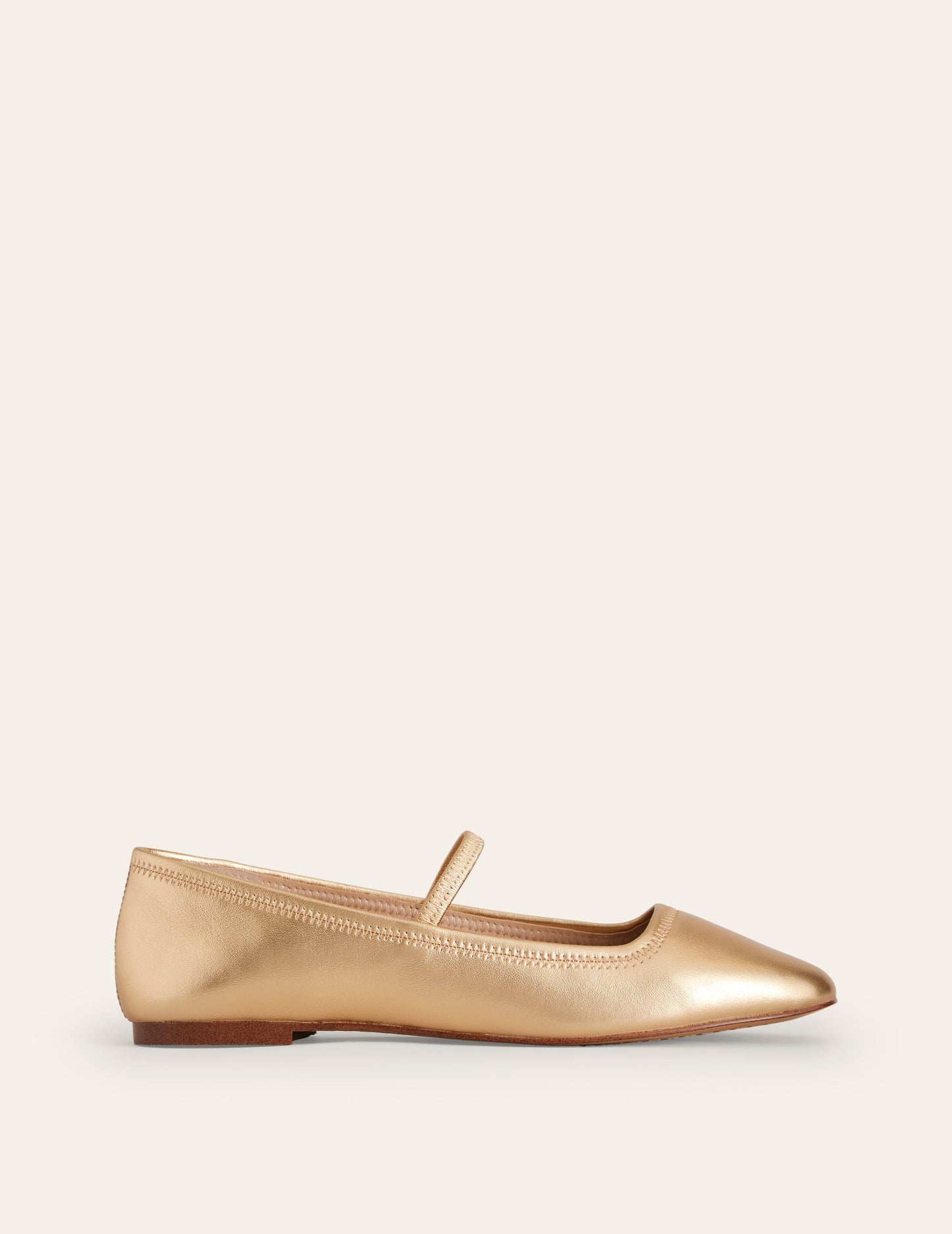 Thea Mary-Jane-Ballerinas-Gold Metallic-Leder