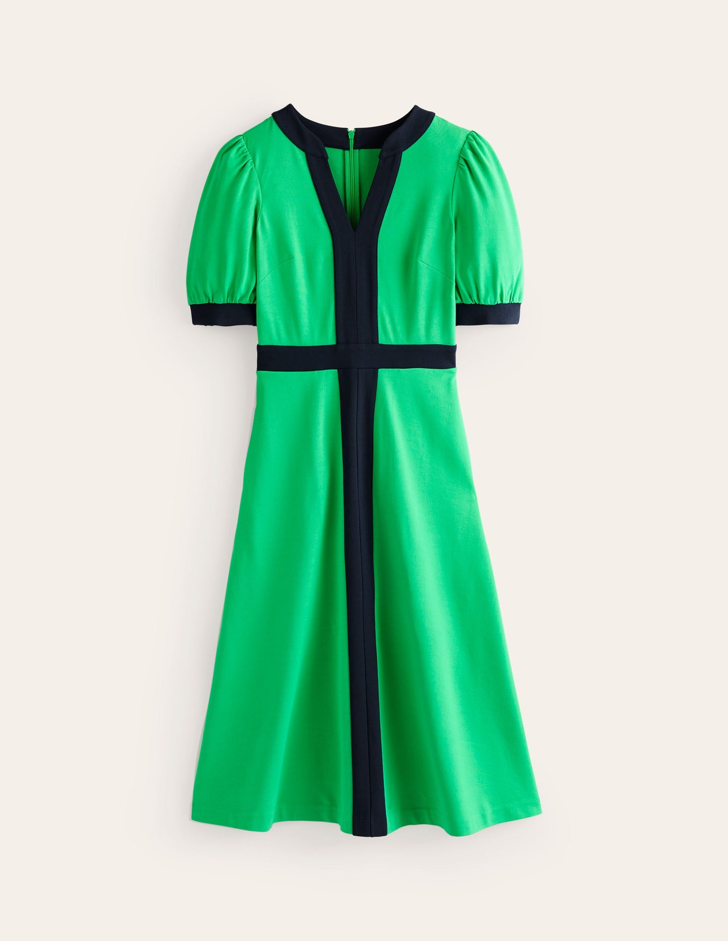 Petra Ponte-Kleid mit Puffärmeln-Grünes Tamburin
