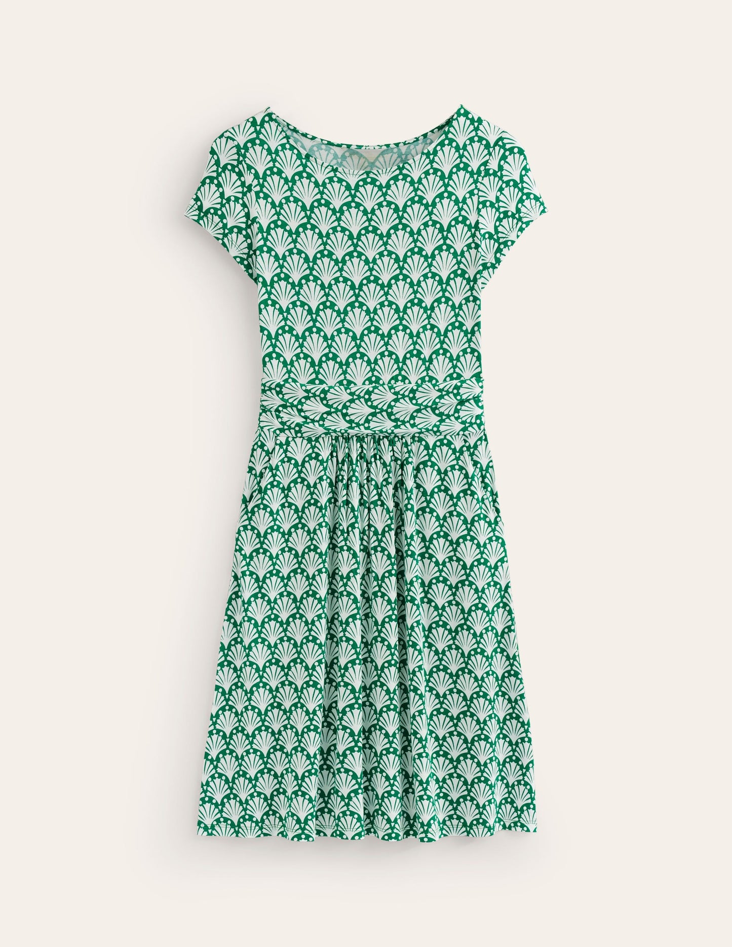 Amelie Jerseykleid-Grünes Tamburin, Muscheln