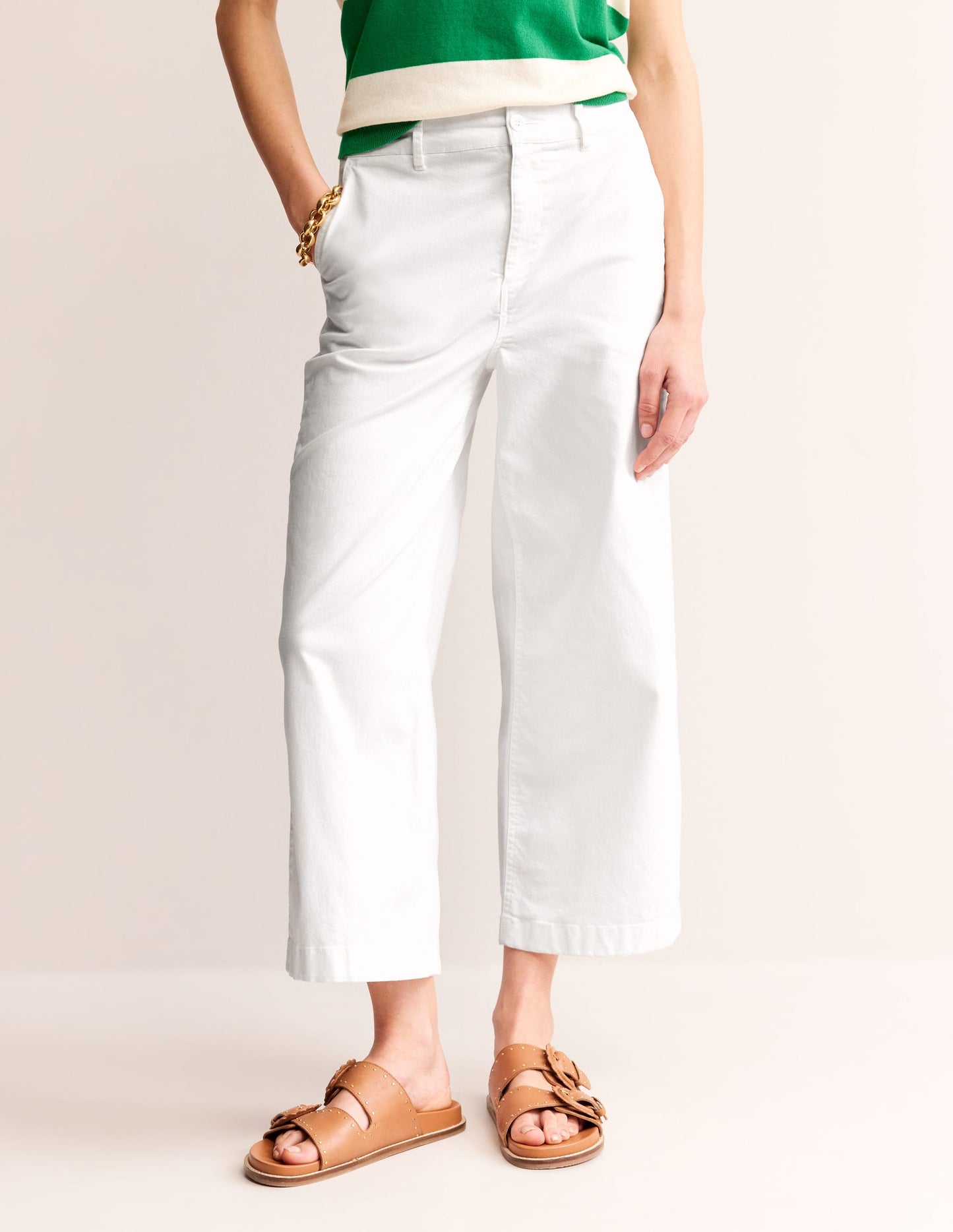 BARNSBURY CHINOHOSE MIT WEITEM BEIN-Weiß