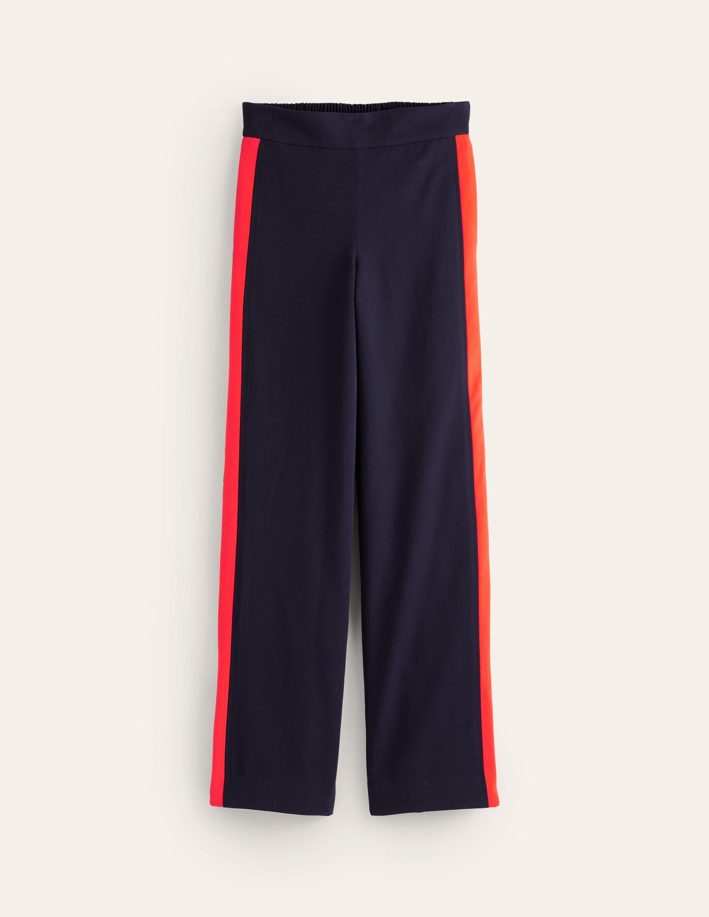 Pantalon rayé sur les côtés à enfiler-Rayé bleu marine et rouge