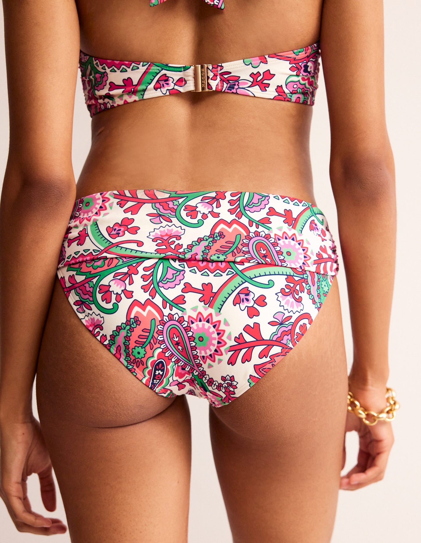 Klassische Bikinihose mit umgeschlagenem Bund-Bunt, Fantastisch
