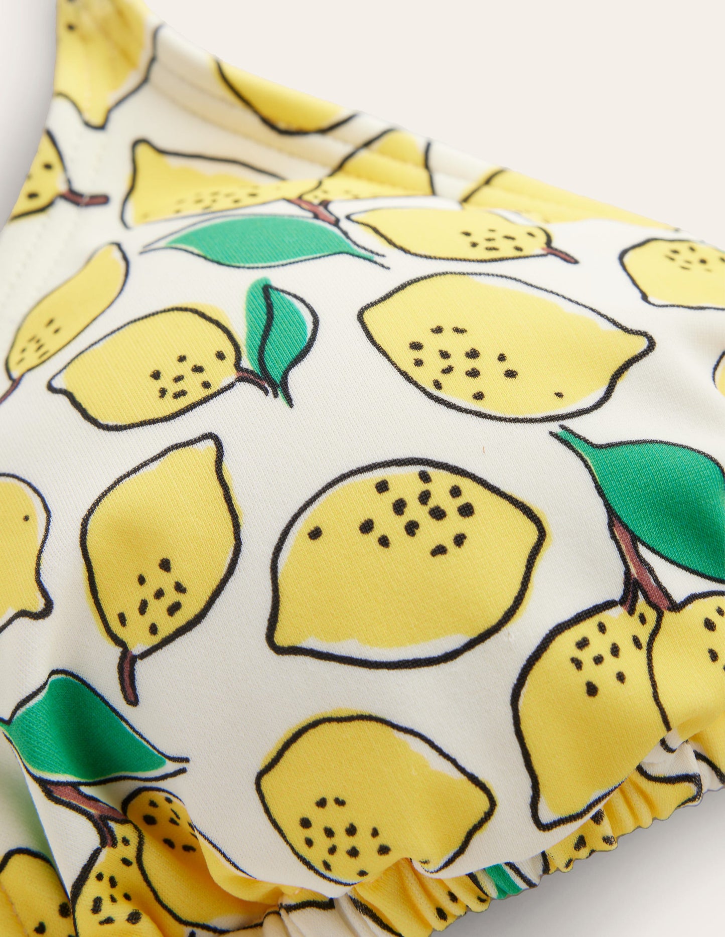 Symi Bikinioberteil zum Binden-Naturweiß, Zitronen