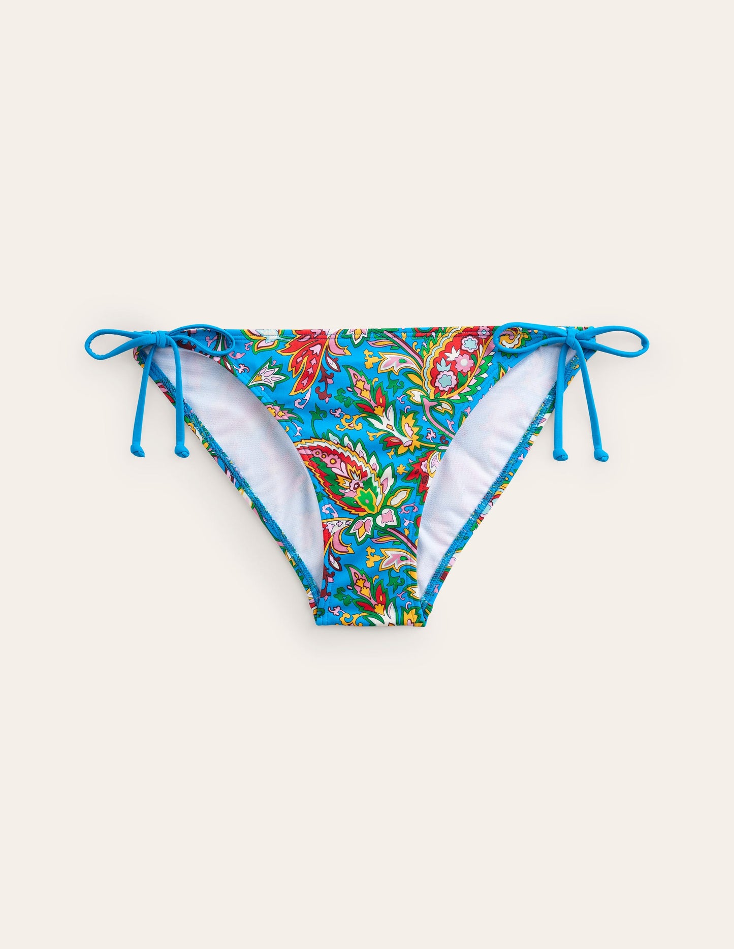 Symi Bikinihose zum Binden-Lebhaftes Blau, Paisley Azurblau