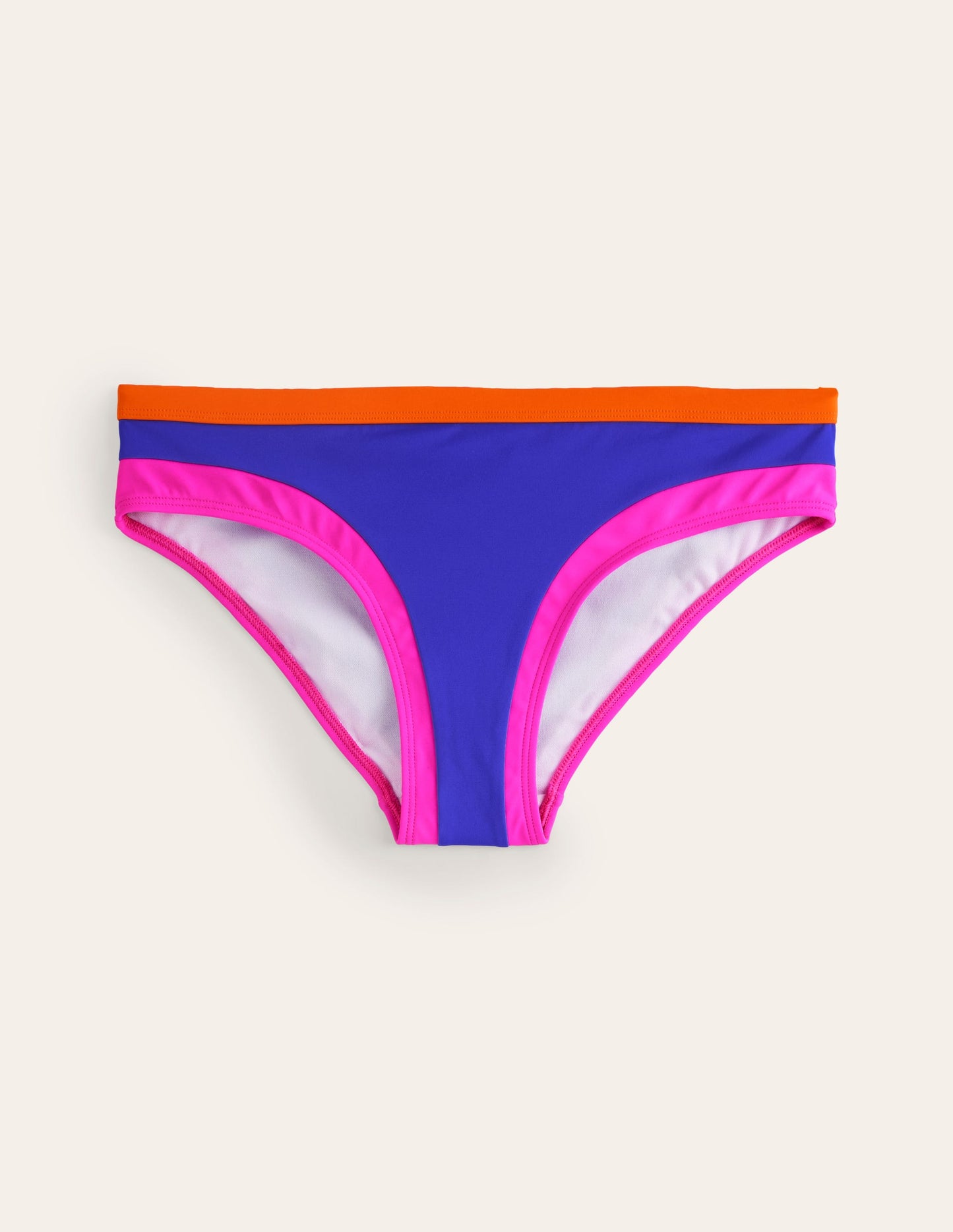 Santorini Bikinihose-Blau / Rosa Blockfarben