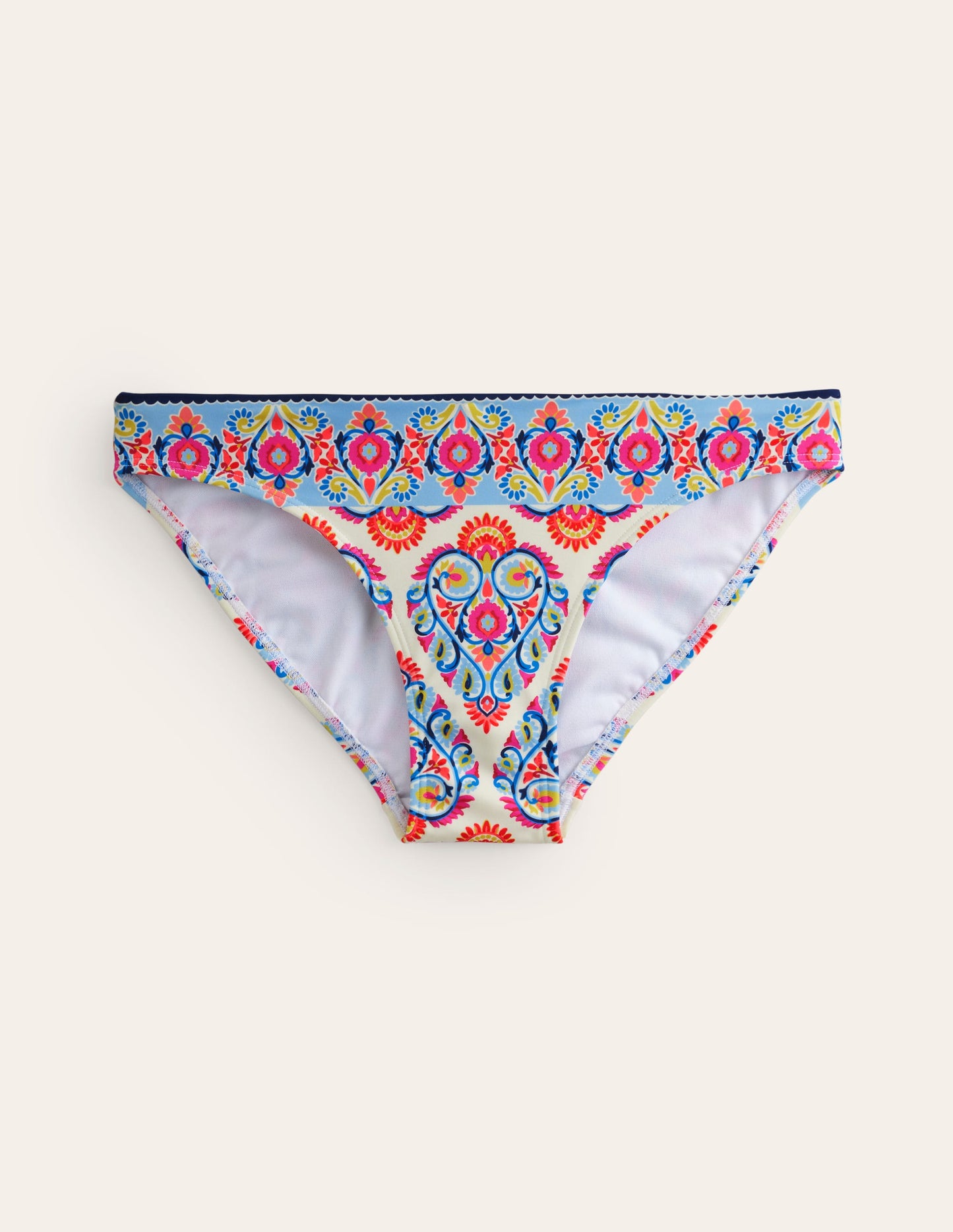 Klassische Bikinihose-Naturweiß, Flora