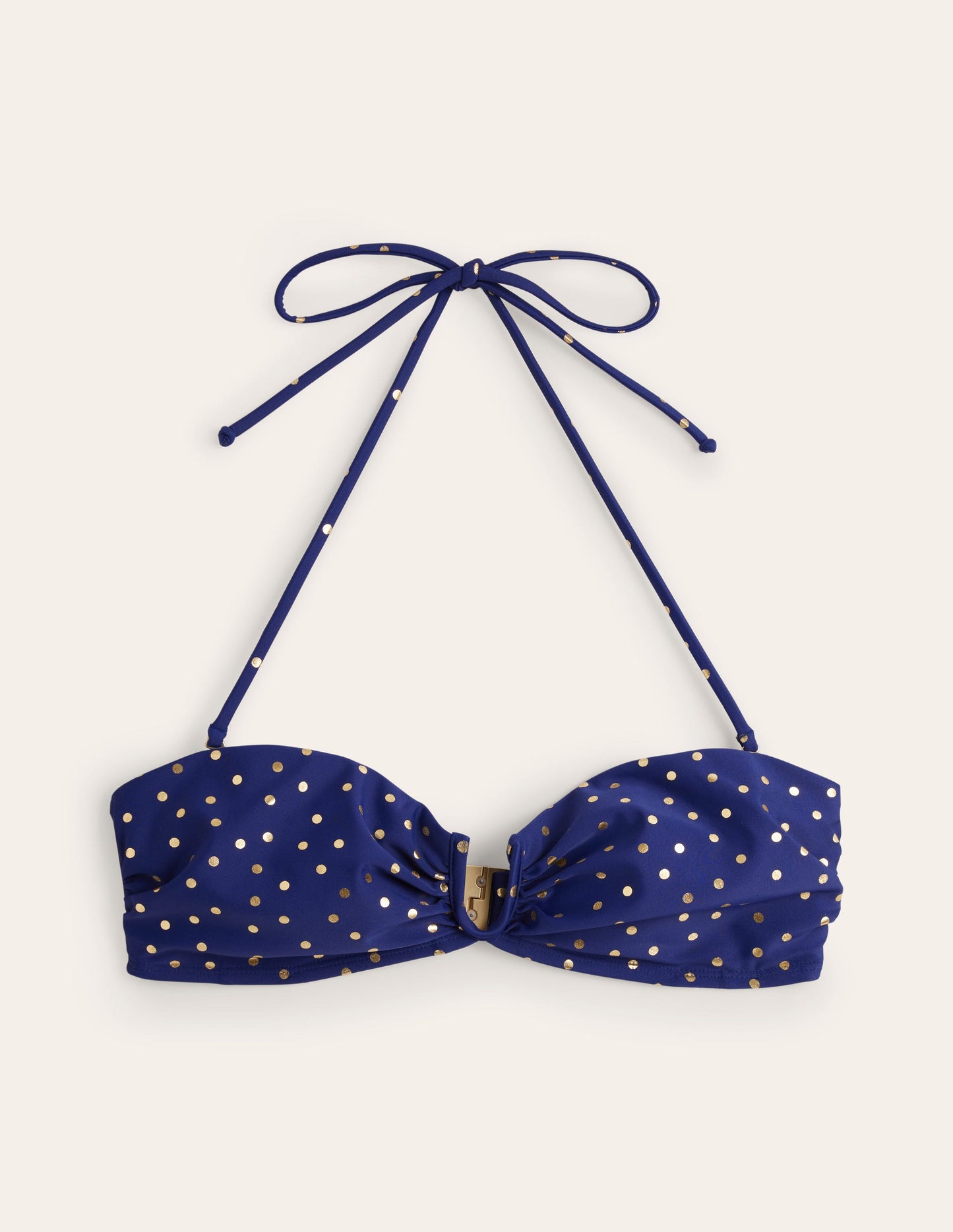 Bikinioberteil mit U-Steg-Marineblau Folien-Punkte