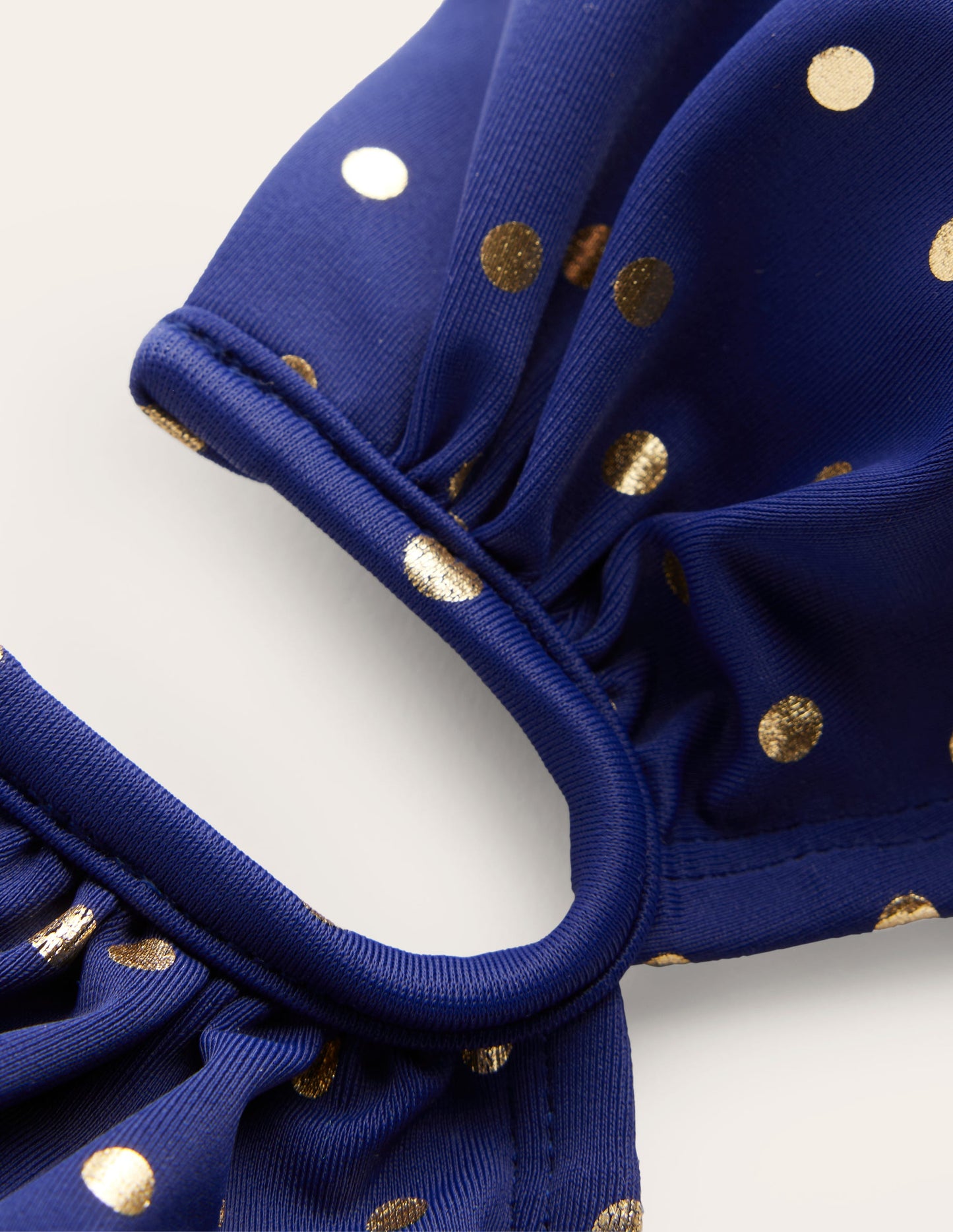 Bikinioberteil mit U-Steg-Marineblau Folien-Punkte