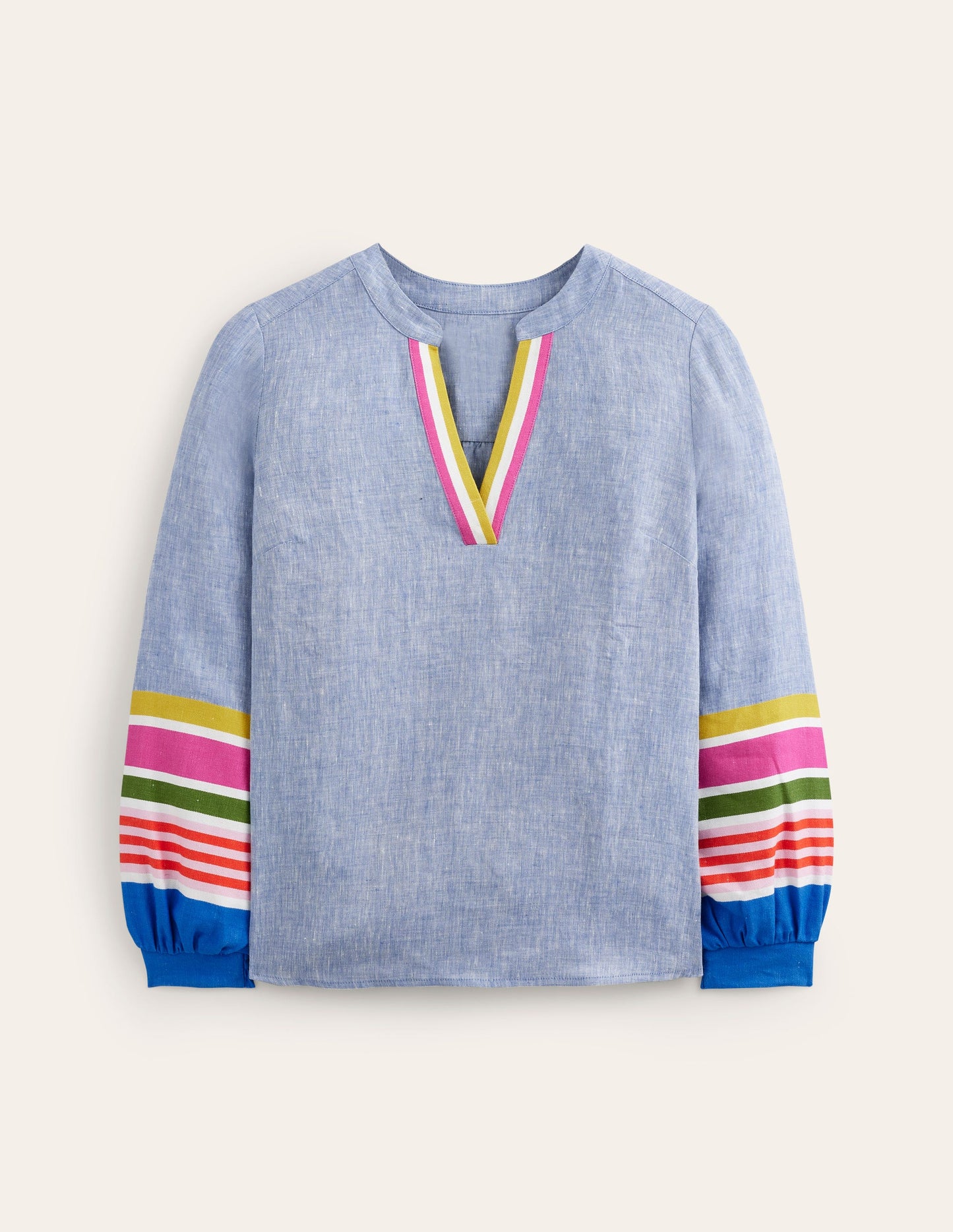 Top Alice en lin-Rayé multi bleu et varié