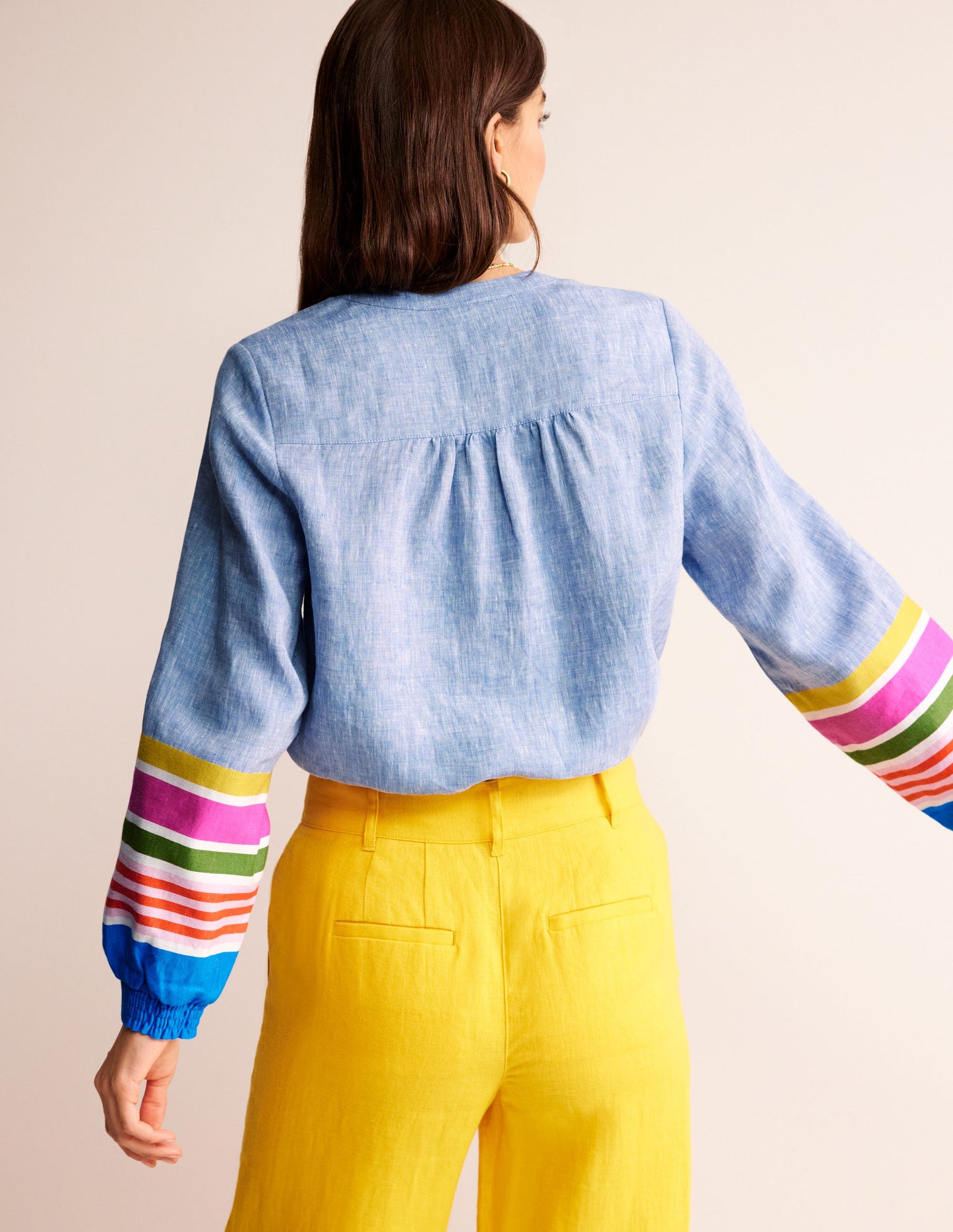 Top Alice en lin-Rayé multi bleu et varié