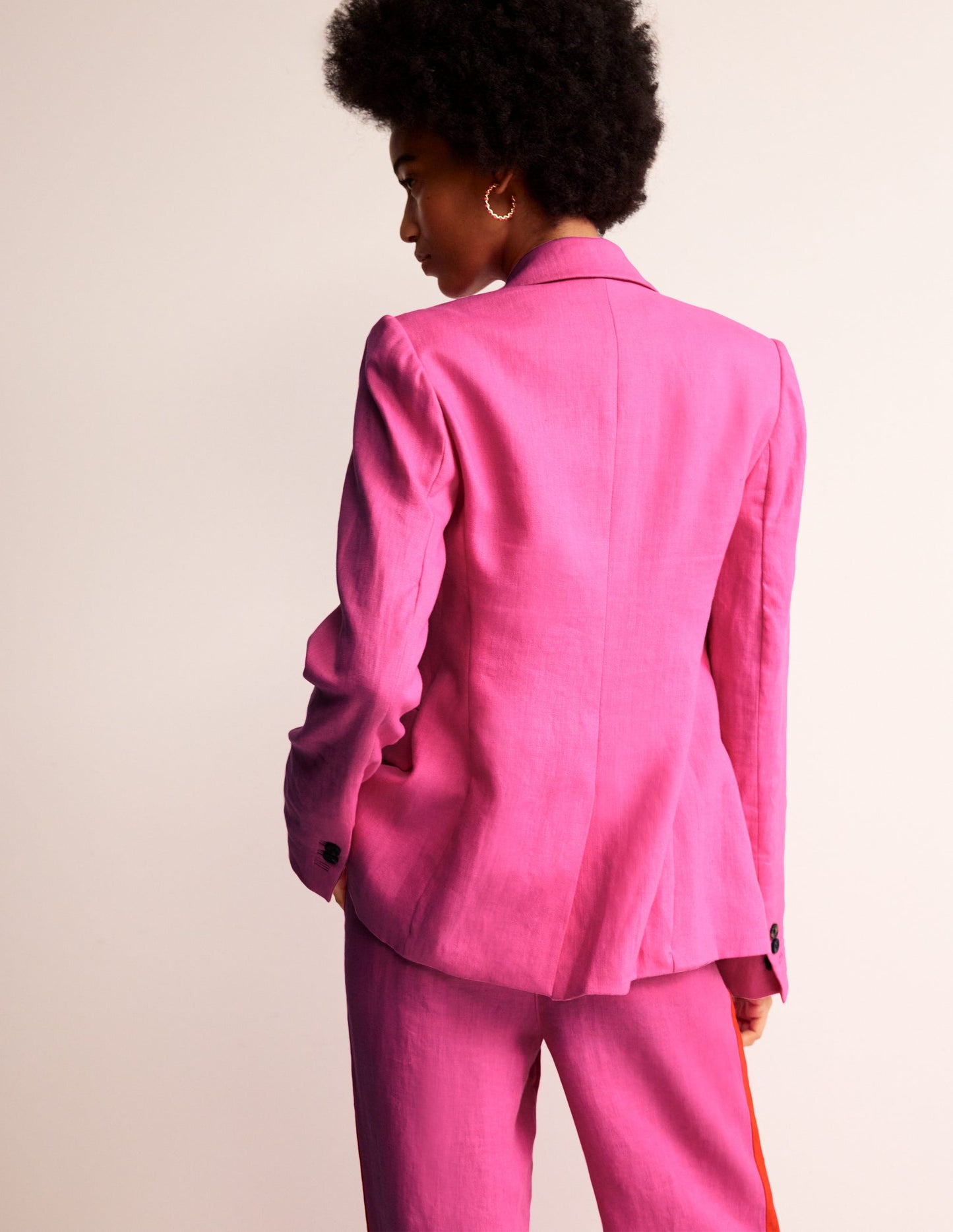 Blazer Marylebone en lin-Rose pop