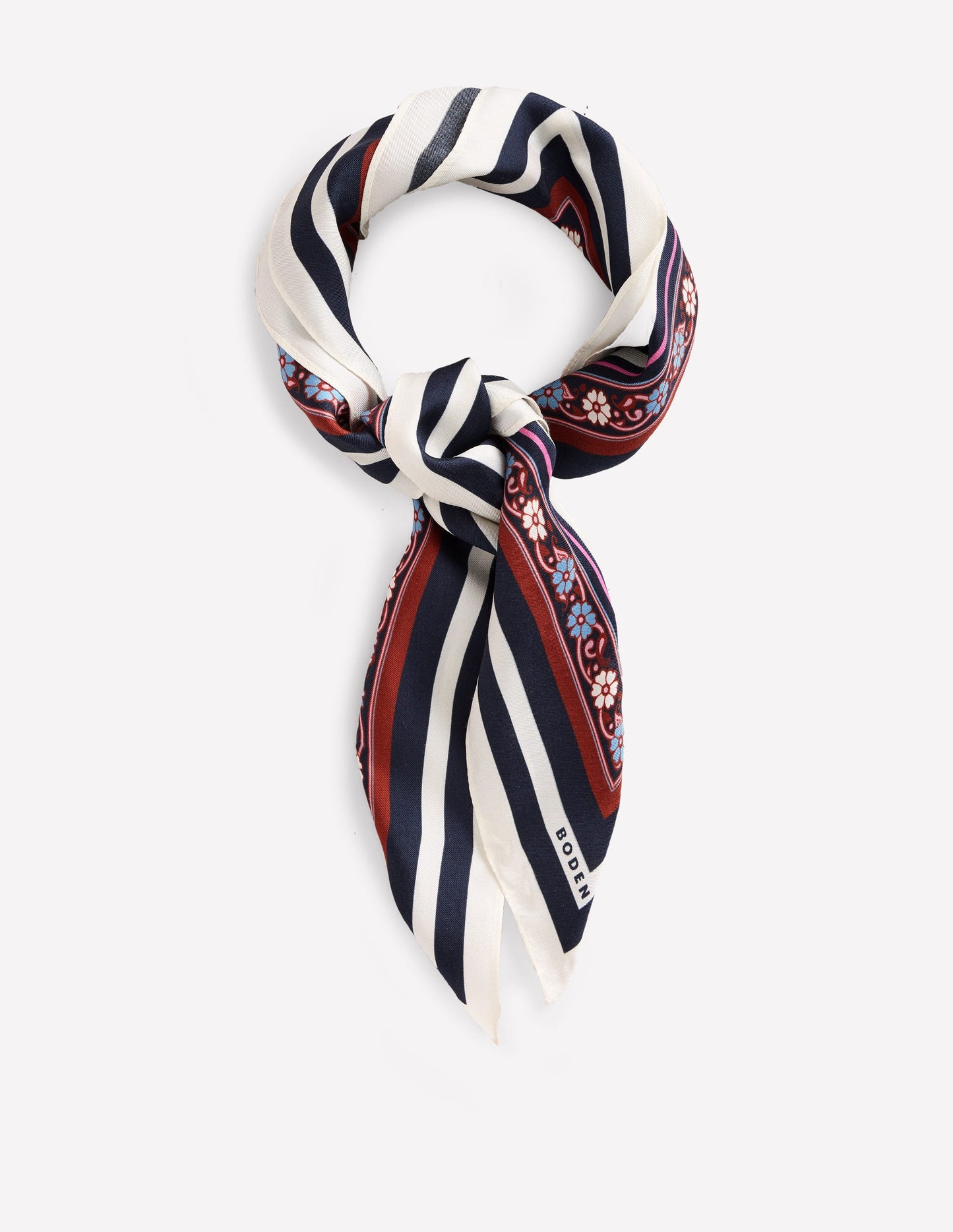 Foulard carré en soie-Multi, motif Botanical Paisley