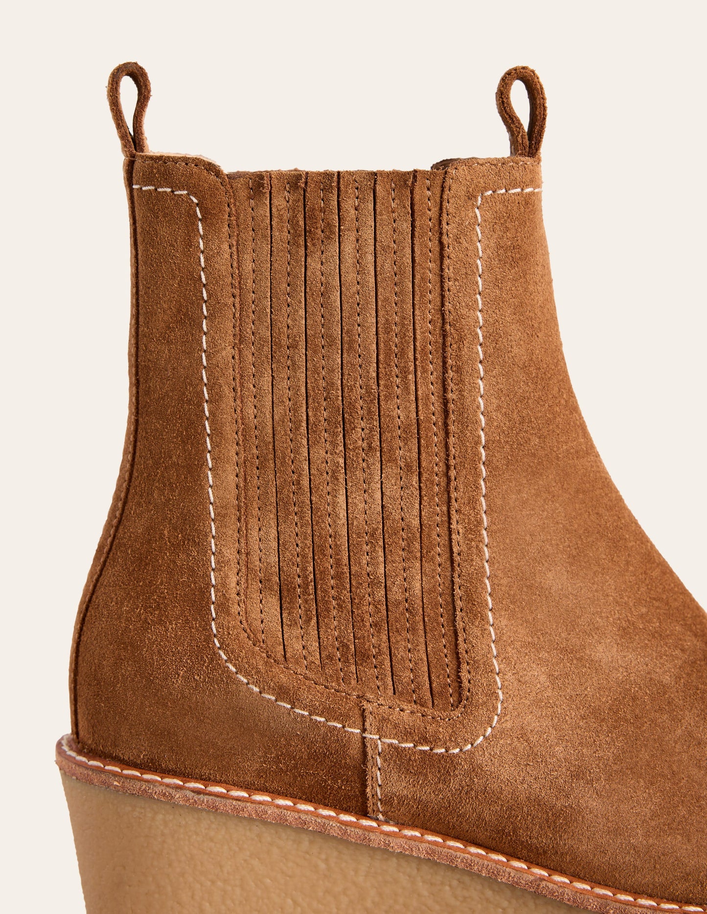 Stiefeletten mit Plateauabsatz-Hellbraun