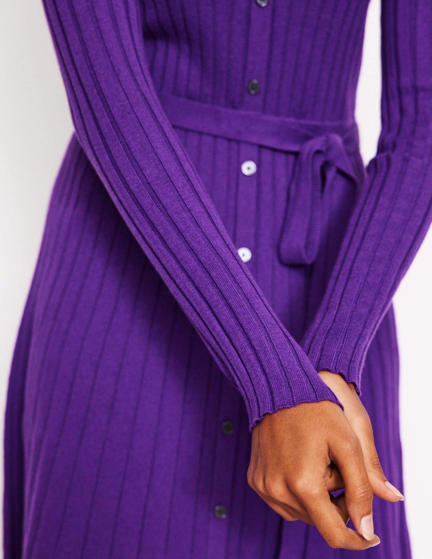 Rachel Gestrickes Hemdblusenkleid-Amethyst