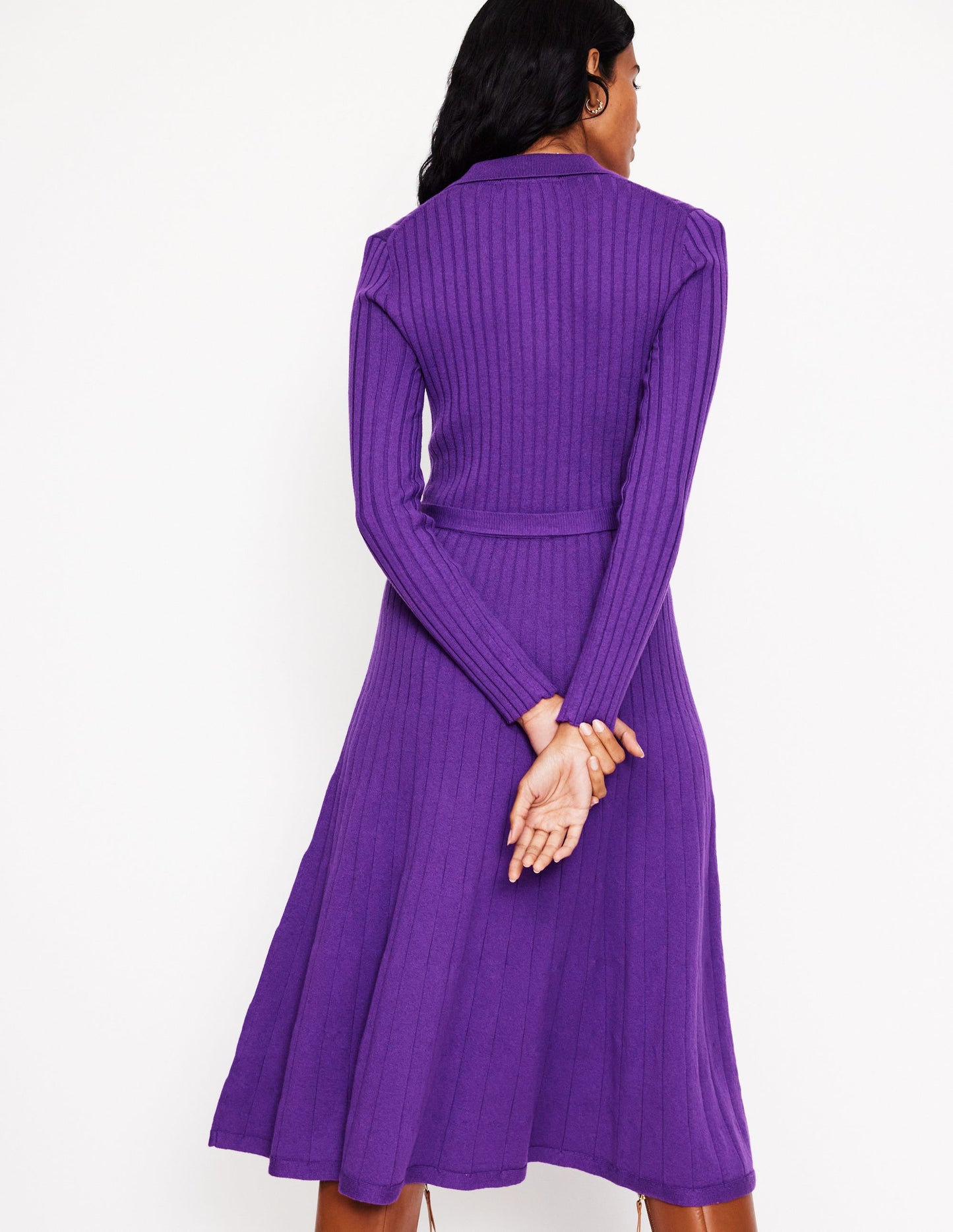 Rachel Gestrickes Hemdblusenkleid-Amethyst