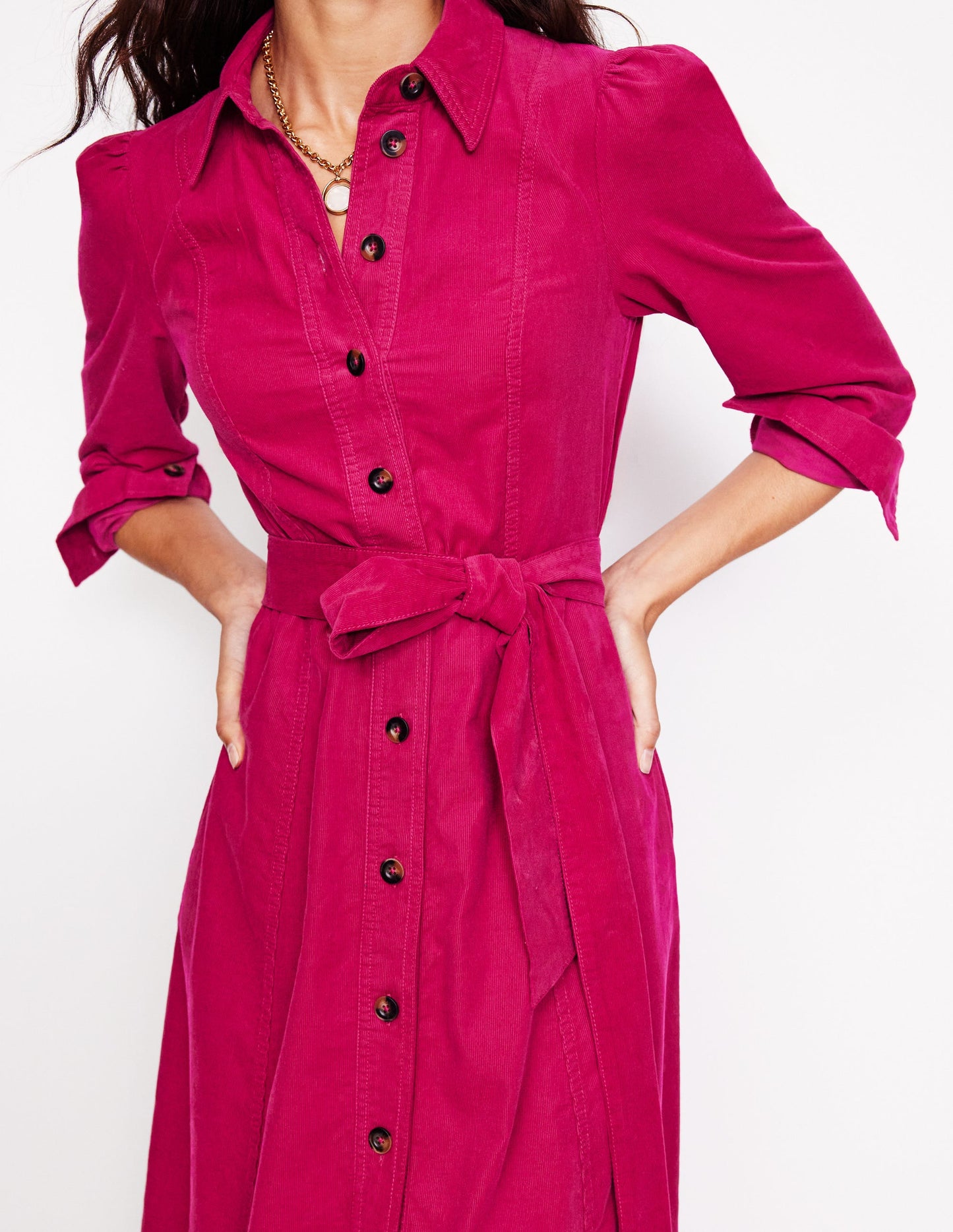 Robe-chemise midi Aubrey en velours côtelé-Arctic Constellation