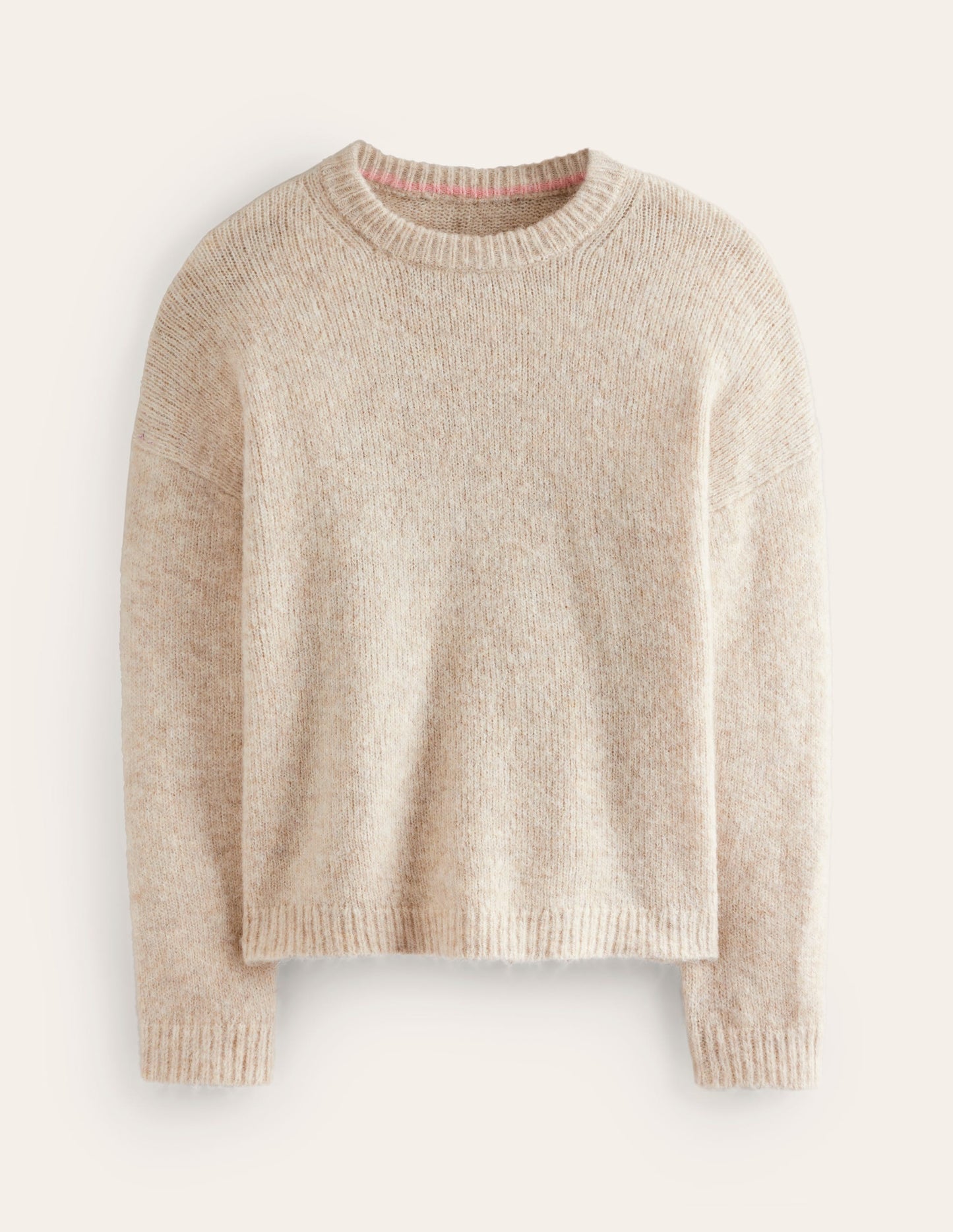 Rosemary Lockerer, flauschiger Pullover-Beige Meliert