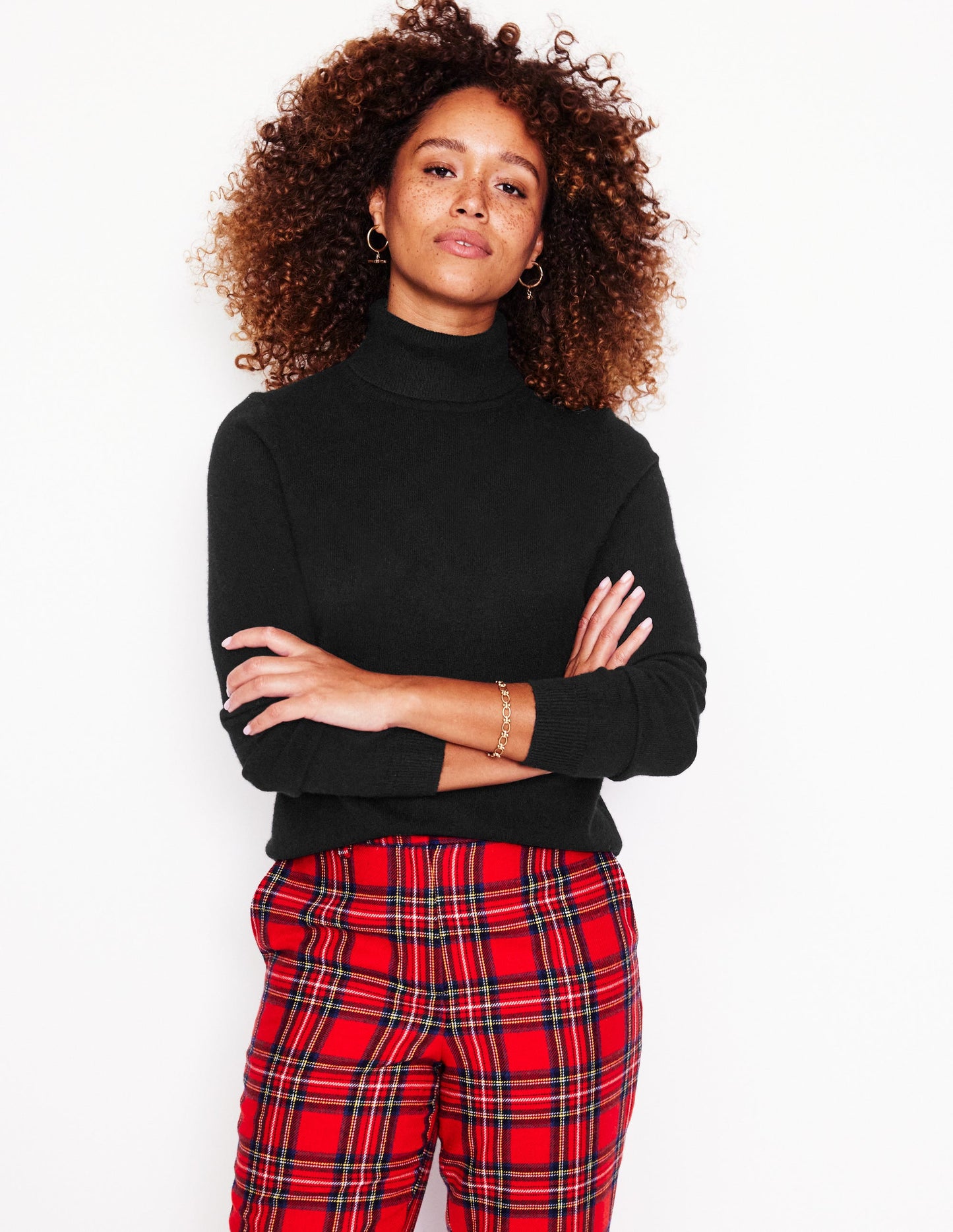 Pull Eva à col roulé en cachemire-Noir