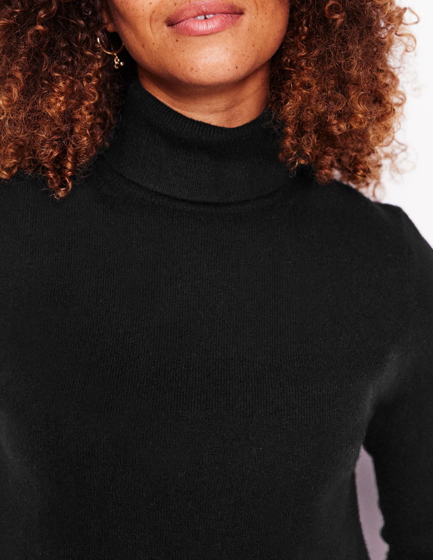 Pull Eva à col roulé en cachemire-Noir