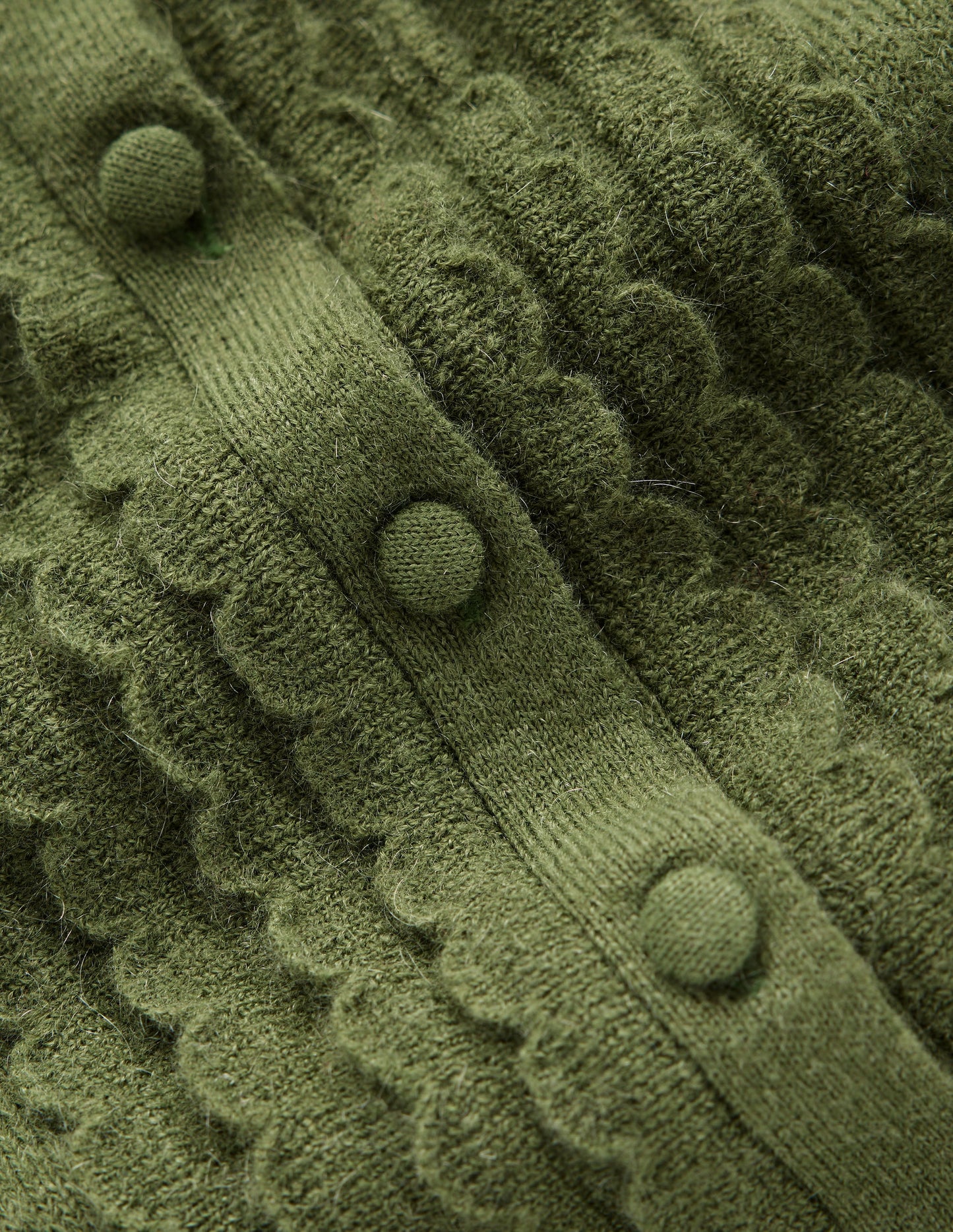 Cardigan à manches festonnées-Vert Origan