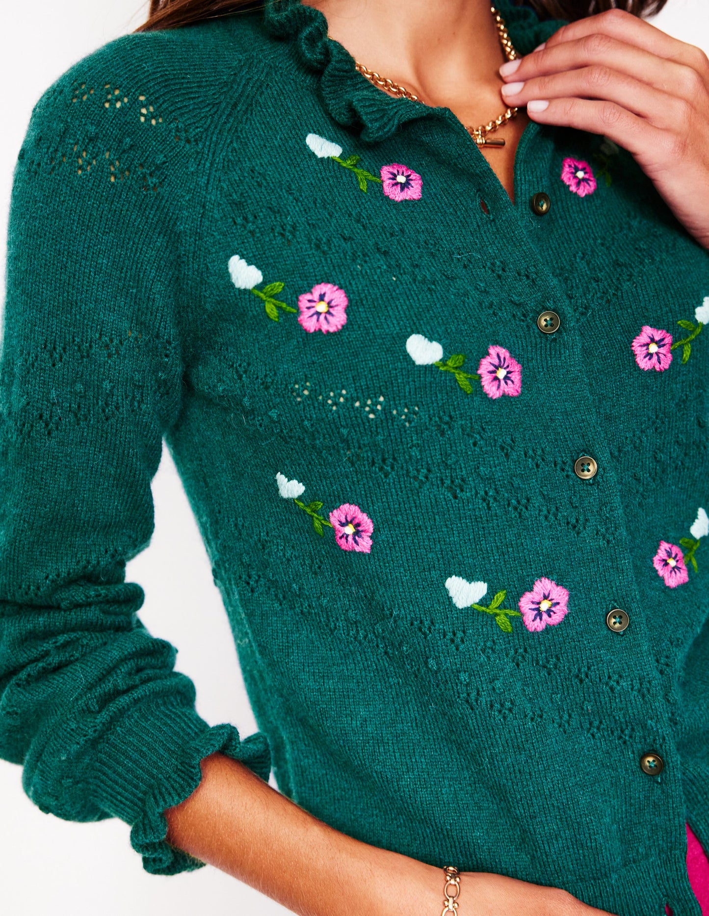 Gilet Fae brodé-Vert Clairière