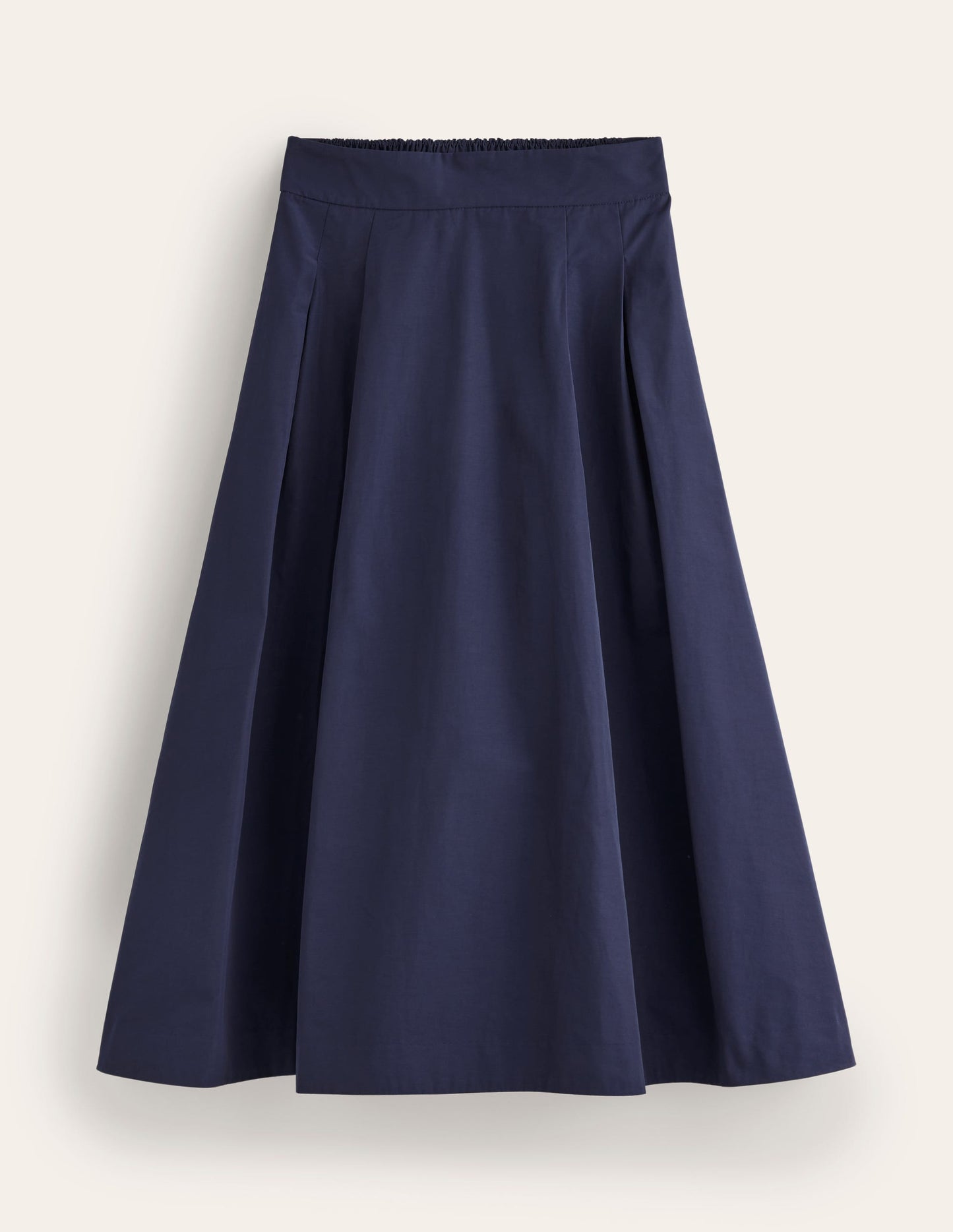 Jupe midi Isabella en taffetas-Bleu Marine, Petits Pois