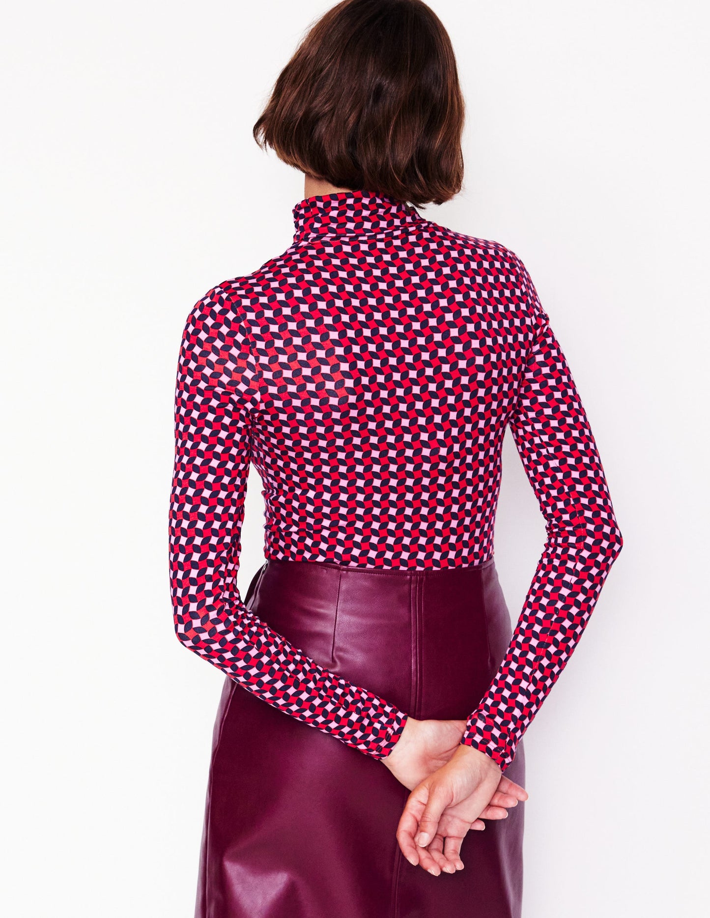 Polly Jersey-Oberteil-Rubin, Abstrakter Diamant