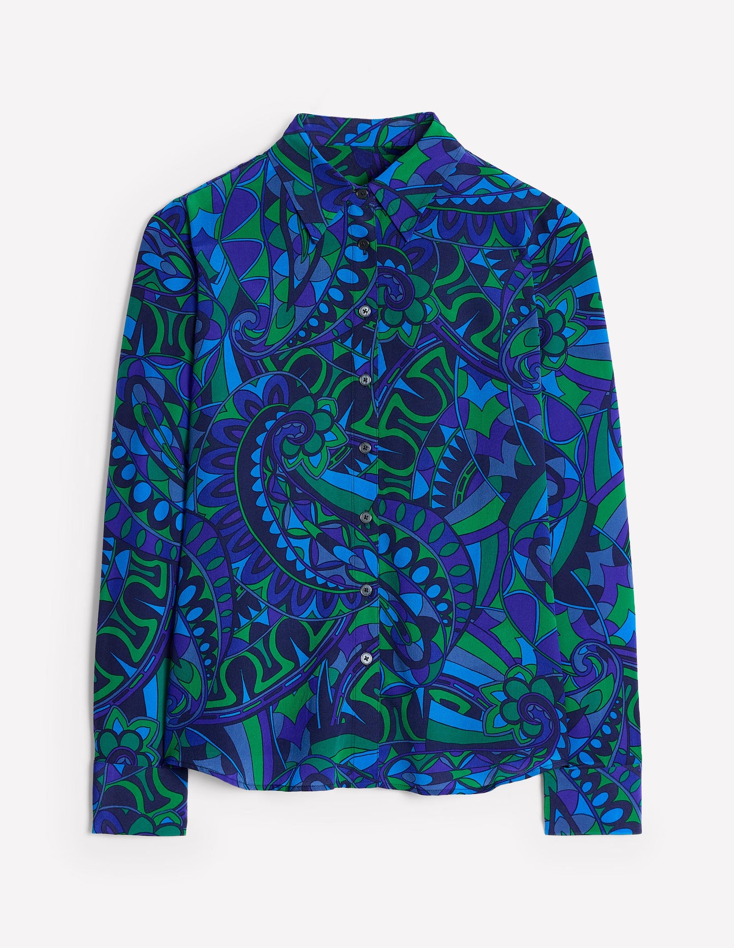 Sienna Seidenhemd-Astro Green/Skipper Fun Stripe