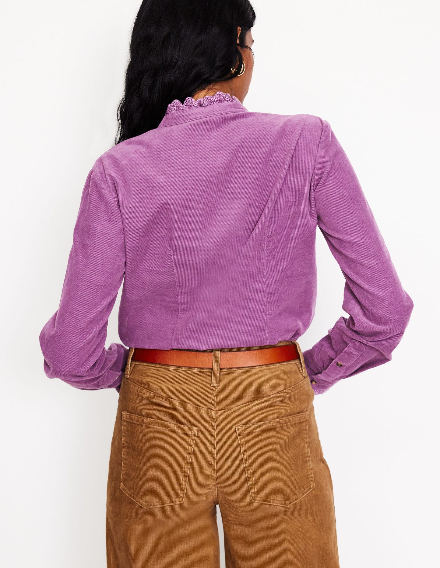 Chemise Phoebe en velours côtelé-Violet mûrier sauvage