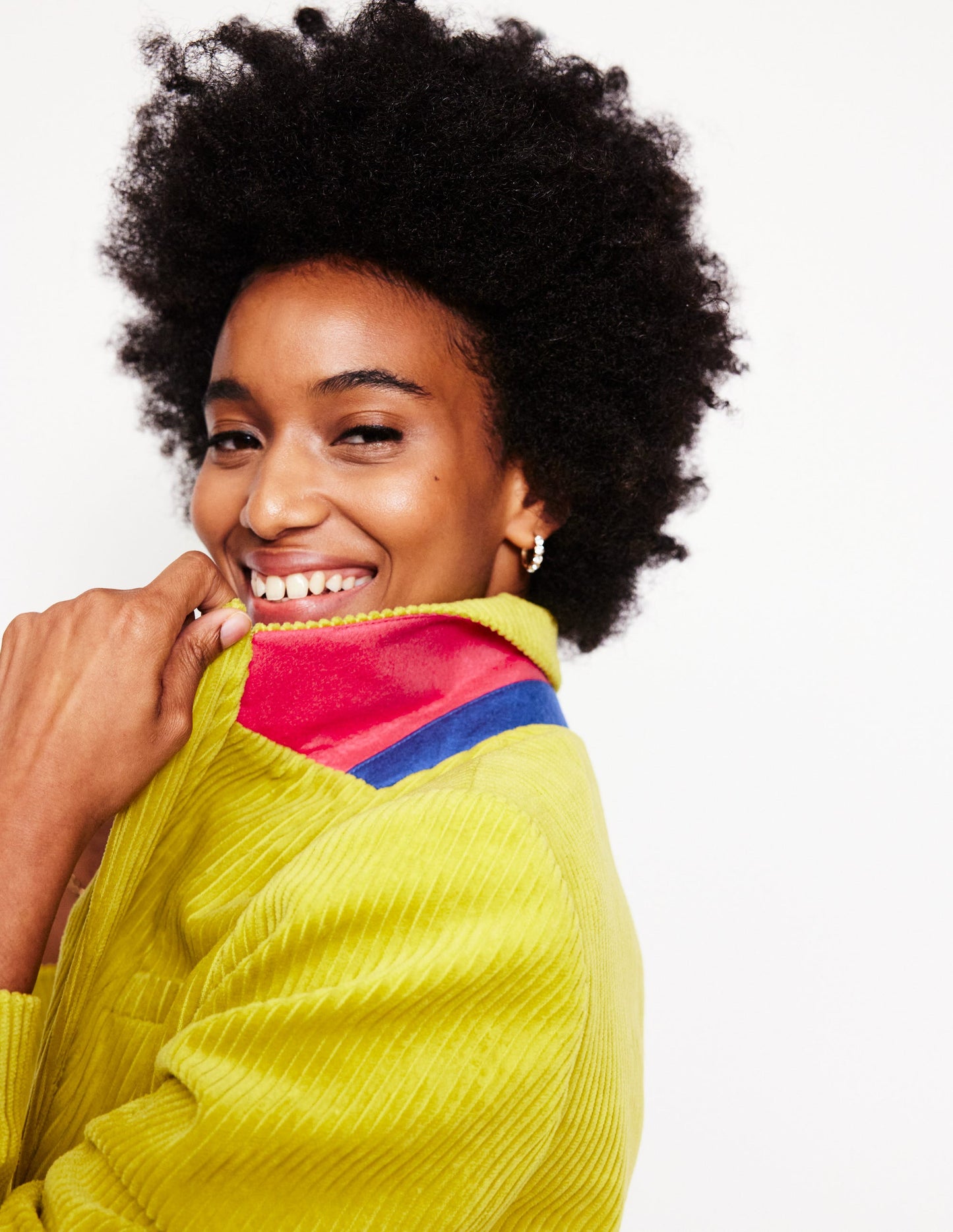 Blazer décontracté en velours côtelé-Kiwi