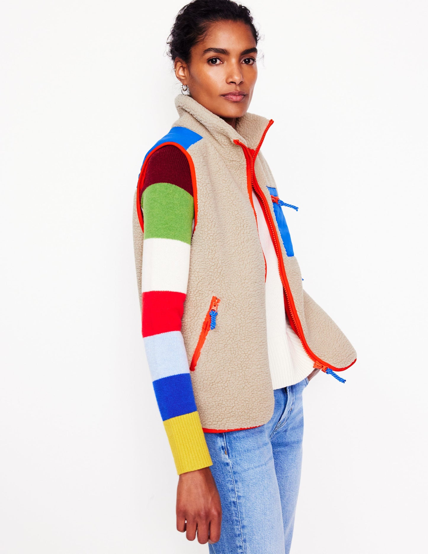 Veste sans manches Truro en borg-Couleur neutre