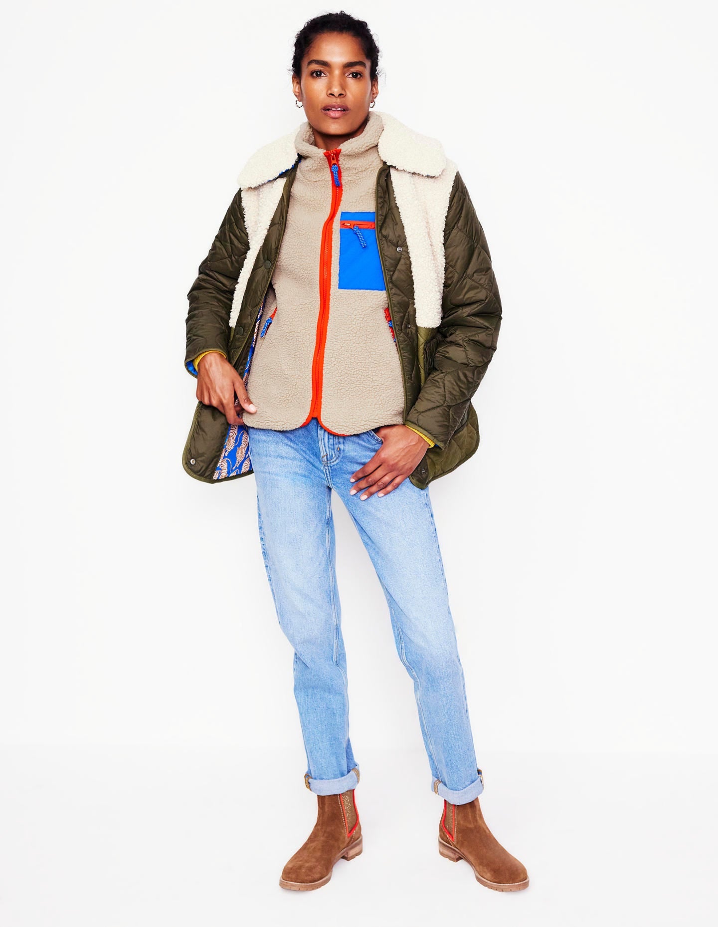 Veste sans manches Truro en borg-Couleur neutre