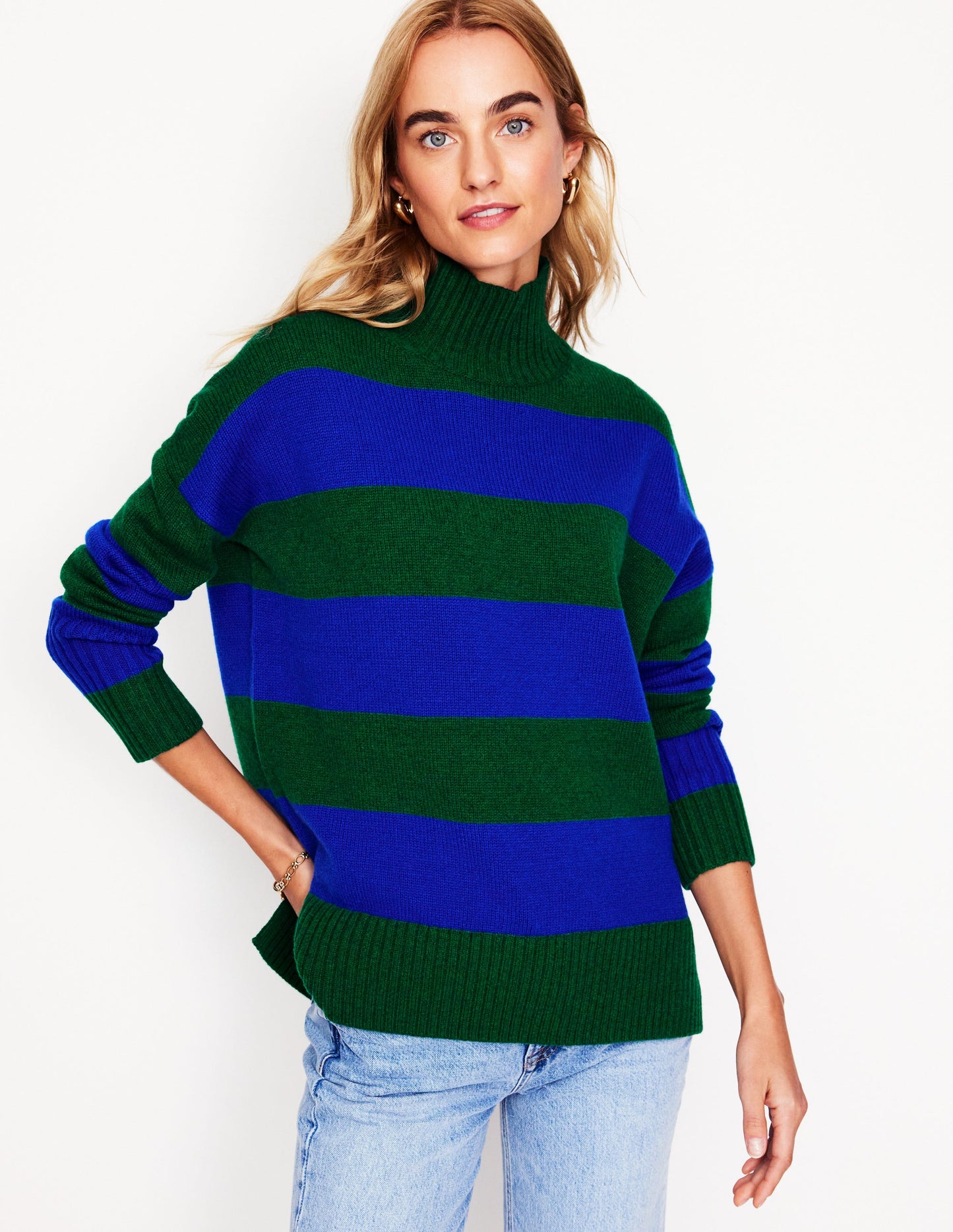 Jessica Oversize-Pullover-Bavaria-Grün, Monarchblau