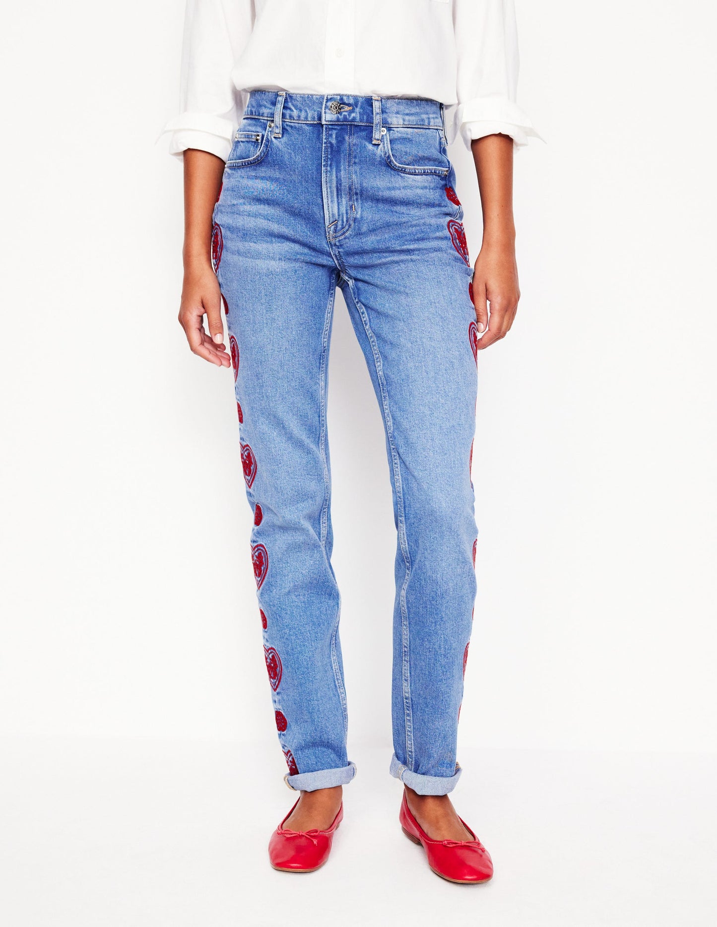 Girlfriend-Jeans-Herzstickerei