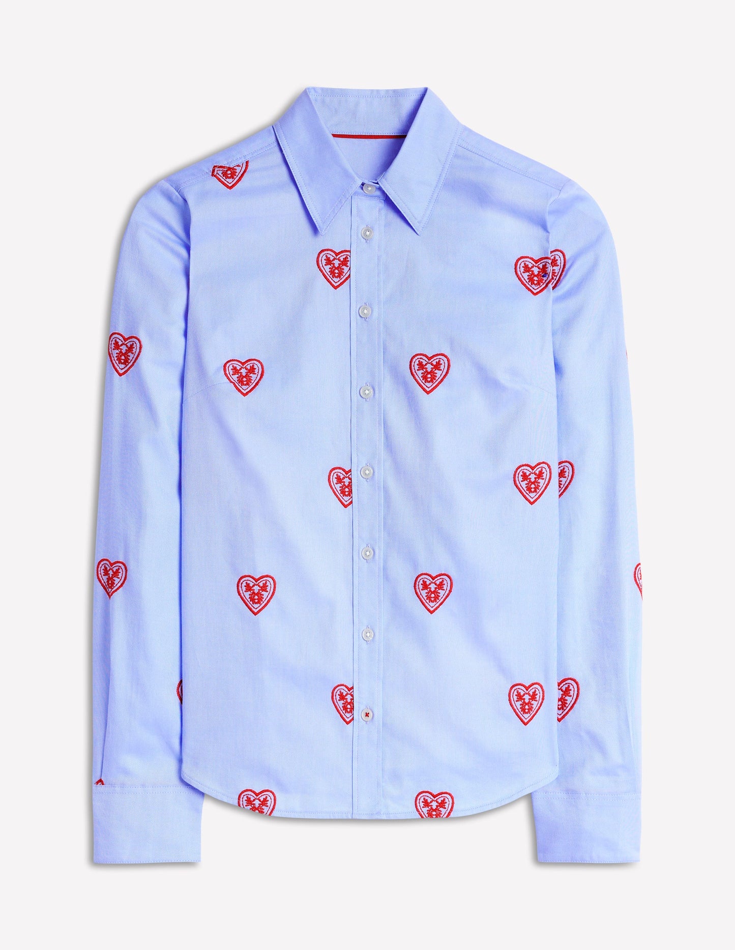 Sienna Baumwollhemd-Oxford-Blau, Herzen