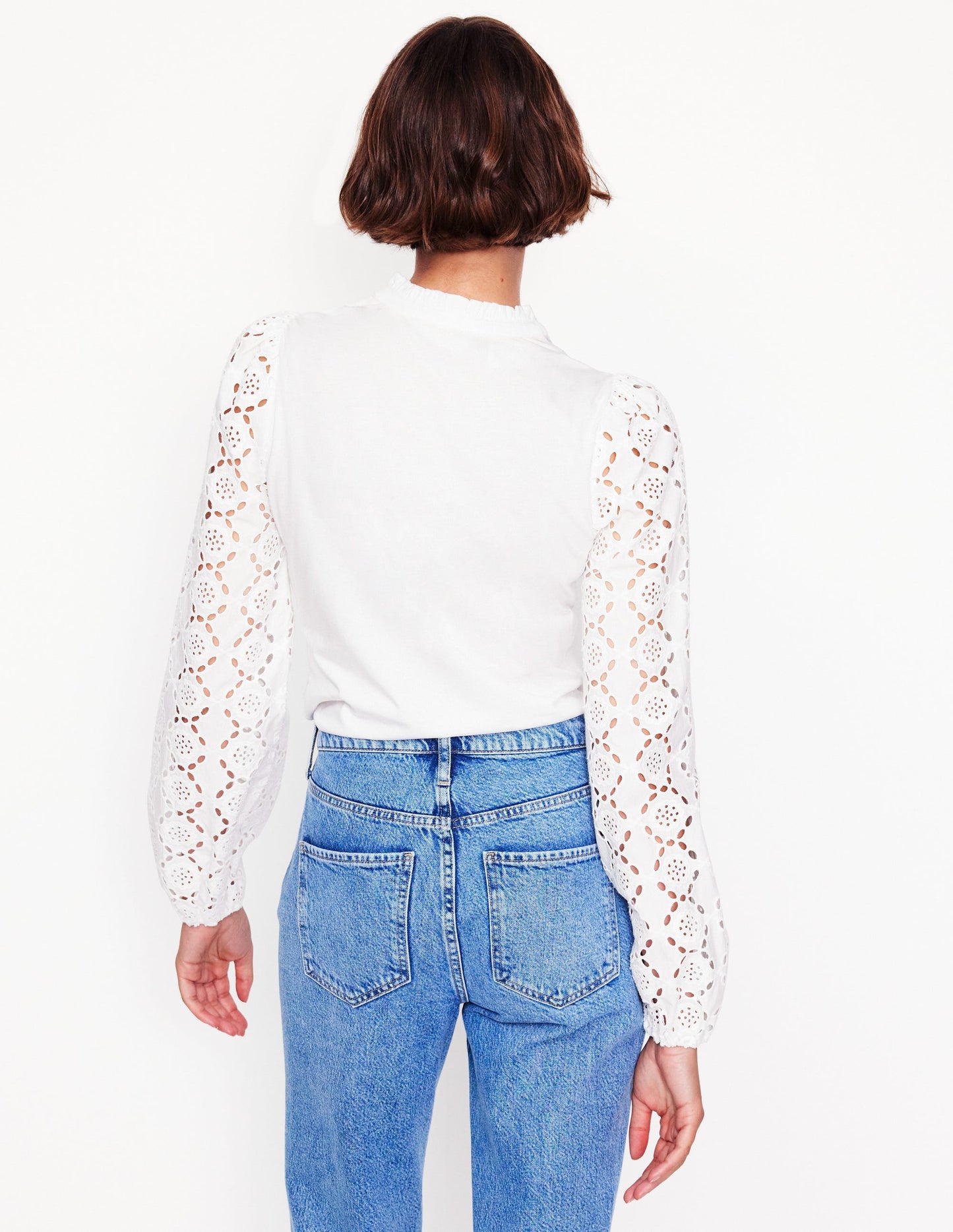 Eden Bluse mit Lochstickerei-Weiß