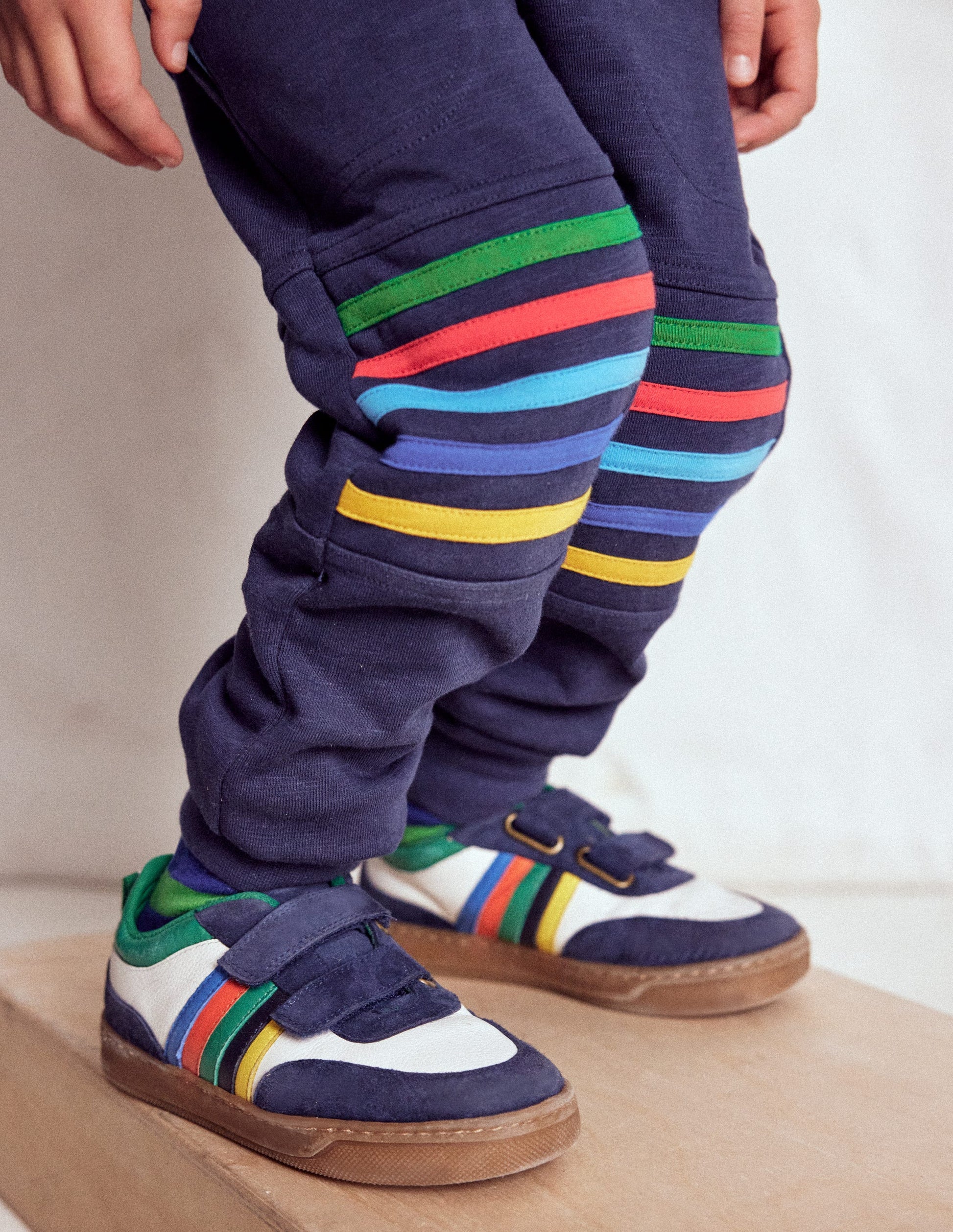 Jogginghose mit verstärktem Knie-Aristocratic Blue/ Ivory Stripe-2