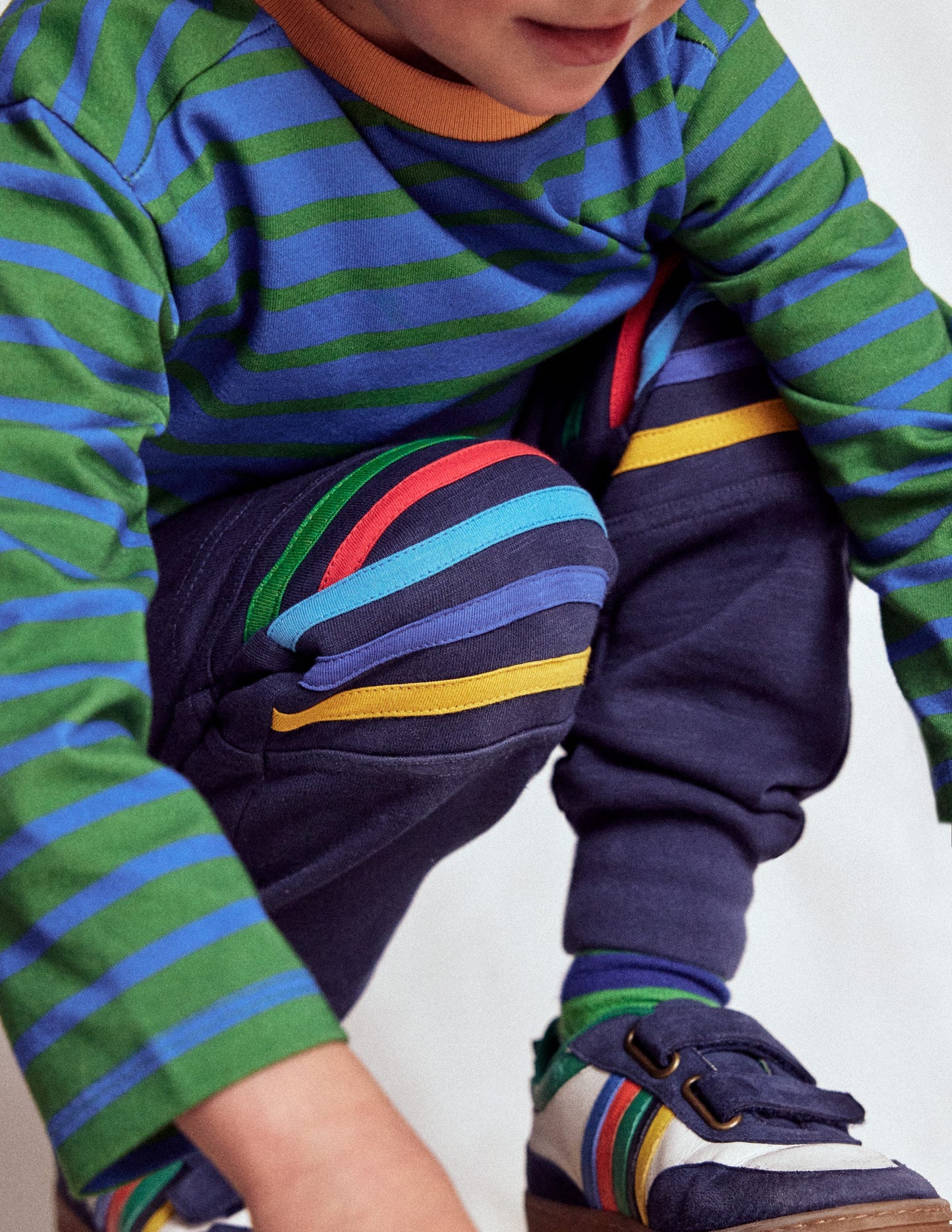Jogginghose mit verstärktem Knie-Aristocratic Blue/ Ivory Stripe