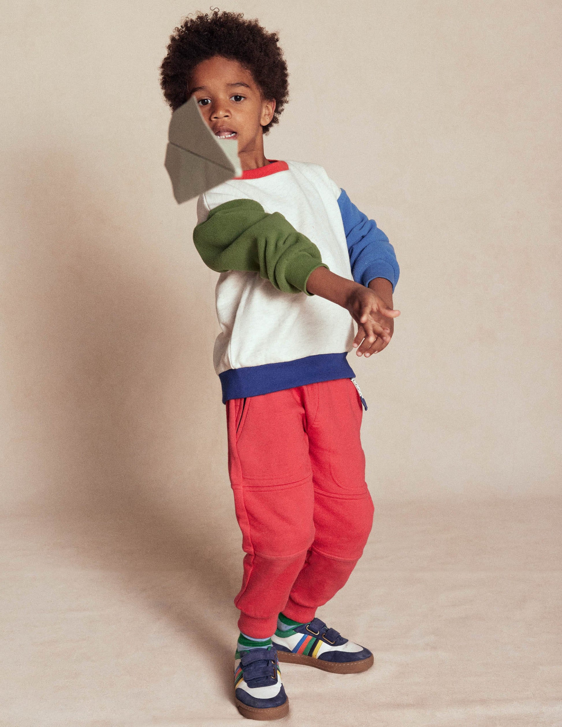 Jogginghose mit verstärktem Knie-Granatapfelrot-4